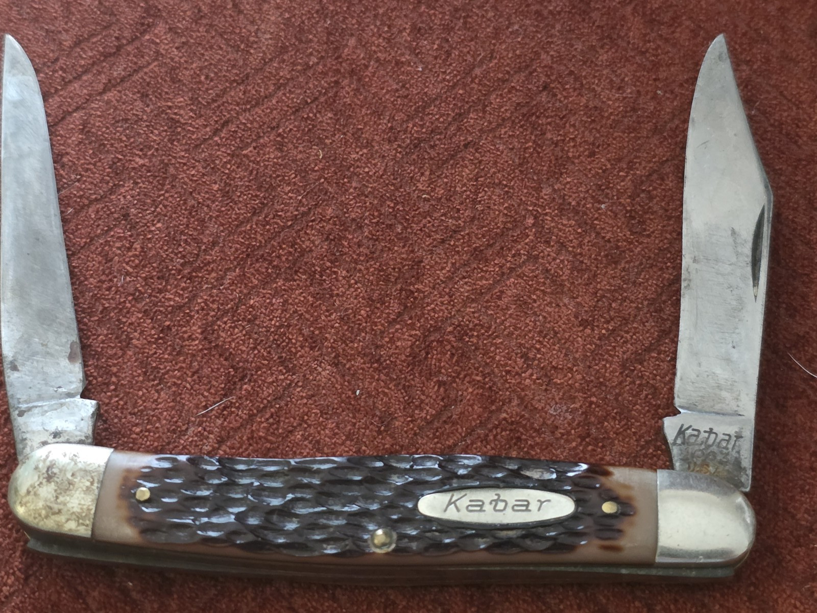Vintage Kabar 1063 Folding 2 Blade Pocket Knife USA