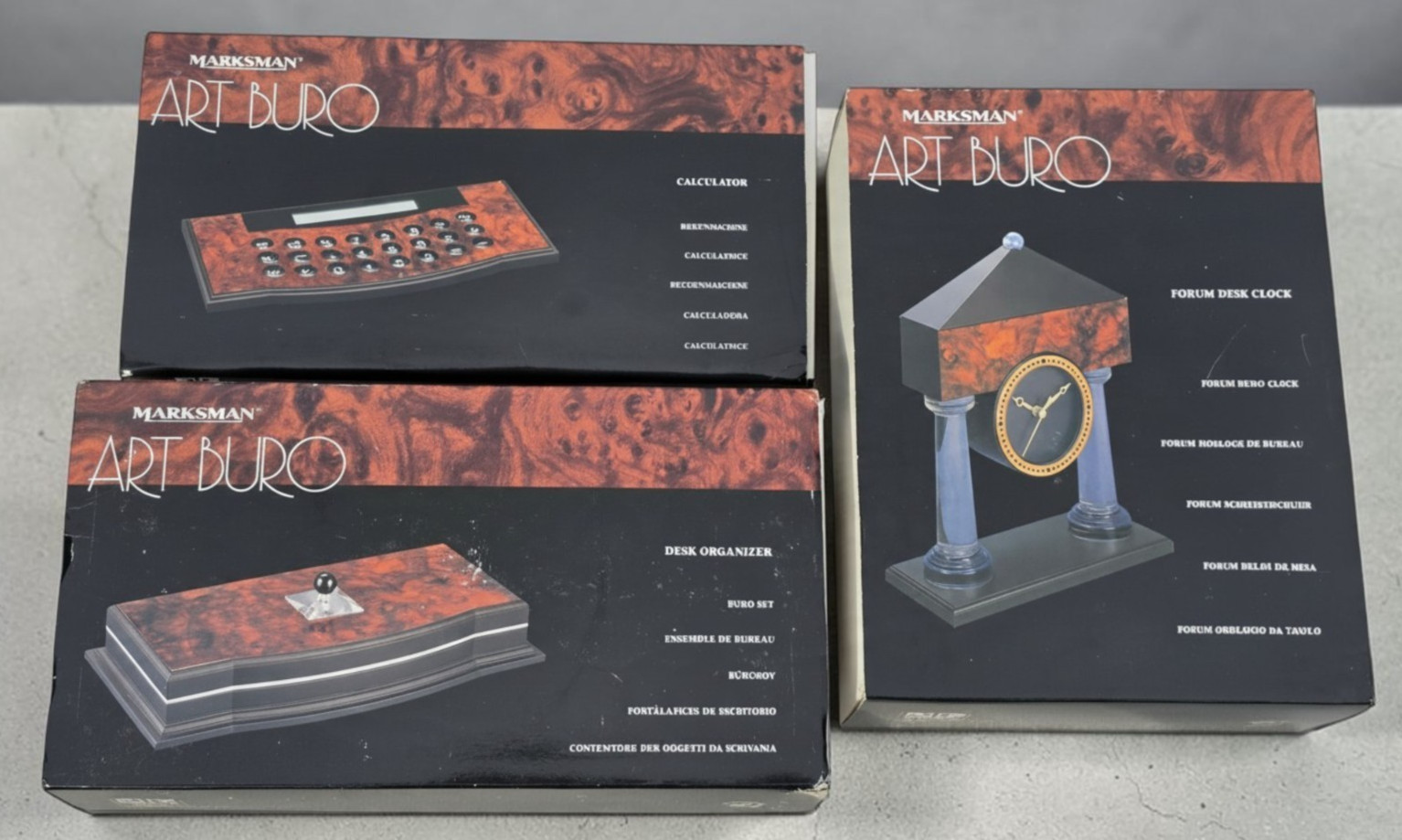 Vintage (1991) Starck/Memphis-style TT Design Marksman Desk Clock Lot 3 Set Rare Vintage (1991) Starck/Memphis-style TT Design Marksman Desk Clock Lot 3 Set Rare