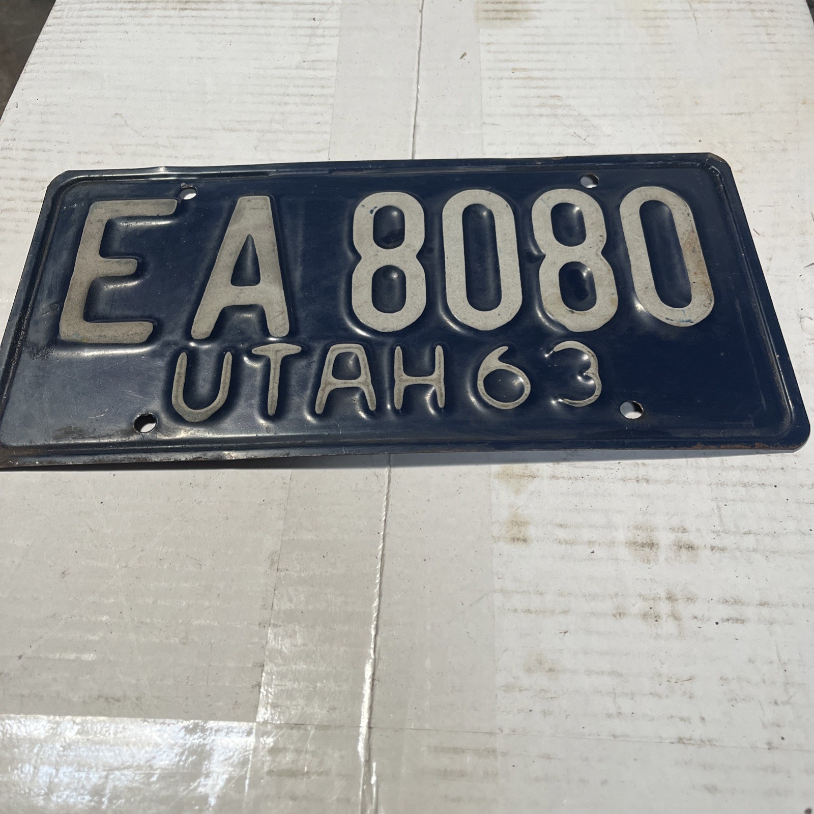 Vintage 1963 Utah License Plate Blue Macave Garage Decor EA 8080 Hard To Find Vintage 1963 Utah License Plate Blue Macave Garage Decor EA 8080 Hard To Find