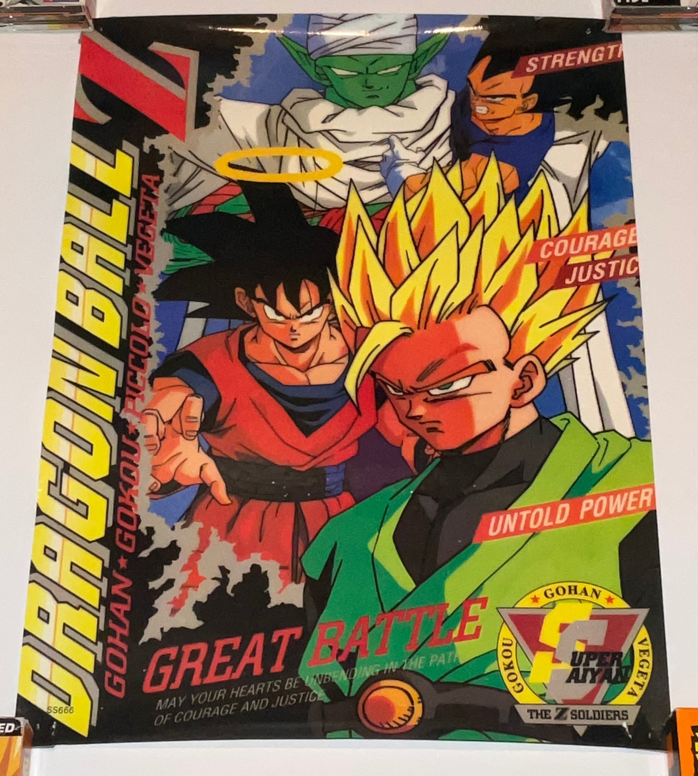 Dragon Ball Z Goku Gohan Vegeta Piccolo Buu Saga Poster 21" x 15" Vintage Dragon Ball Z Goku Gohan Vegeta Piccolo Buu Saga Poster 21" x 15" Vintage