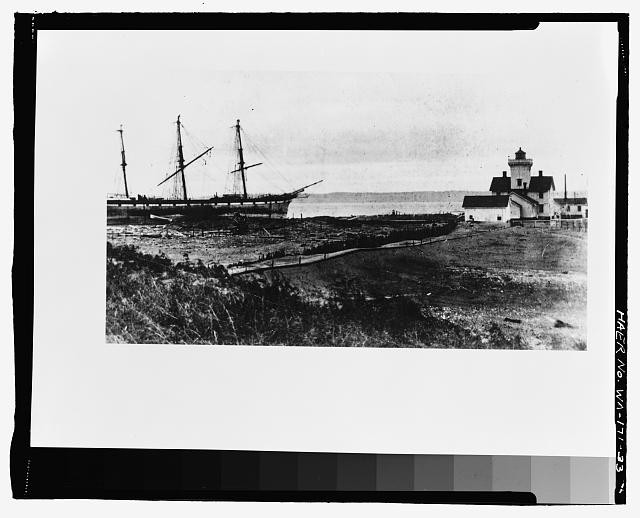 Photo:Seattle WA Coast Guard Station Sailing Ship Lighthouse 1900s Photo:Seattle WA Coast Guard Station Sailing Ship Lighthouse 1900s