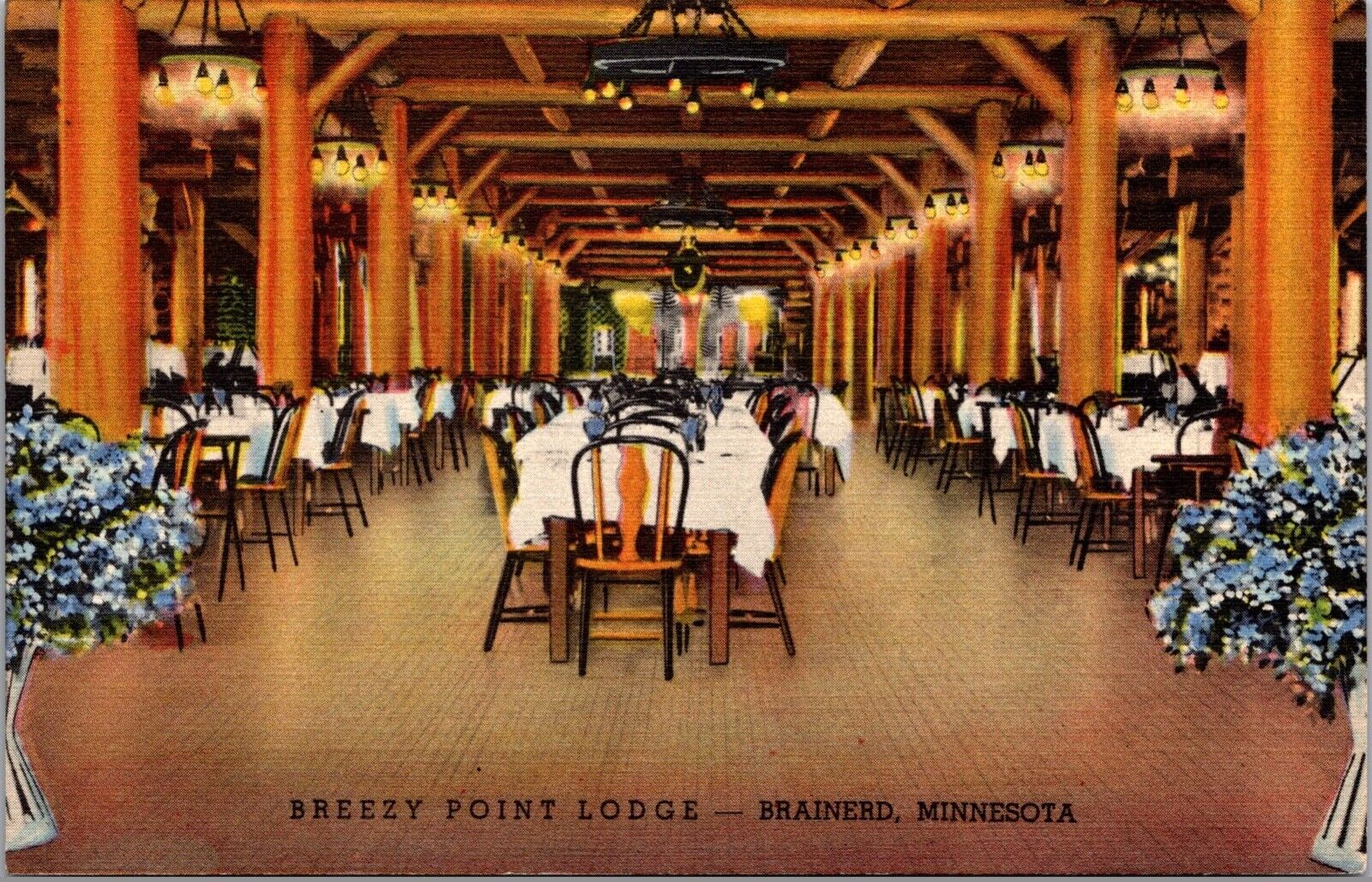 Linen Postcard Breezy Point Lodge in Brainerd, Minnesota~4115