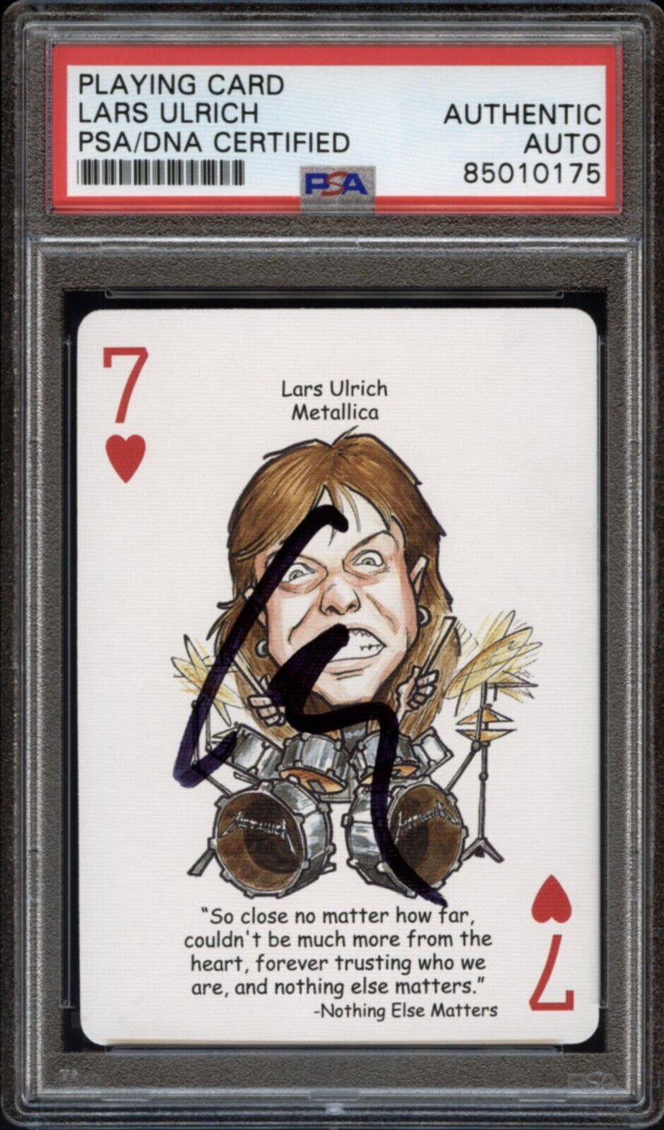 2012 Hero Decks Rock \'N Roll Playing Card Lars Ulrich Auto PSA/DNA Authenticated