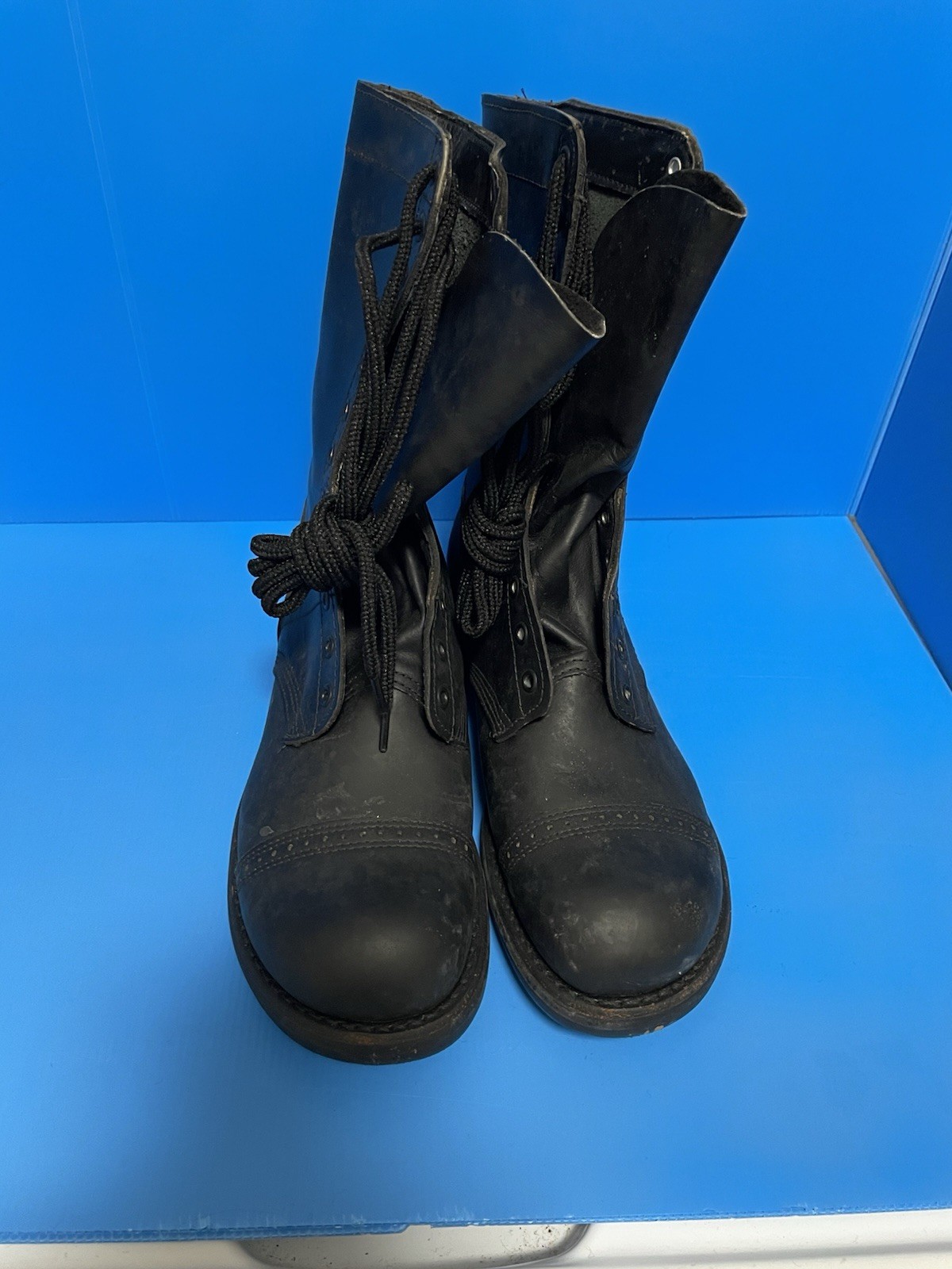 VTG 1988 Corcoran 10” Black Leather Jump Boots Men Size 9D Stoughton Mass NOS VTG 1988 Corcoran 10” Black Leather Jump Boots Men Size 9D Stoughton Mass NOS