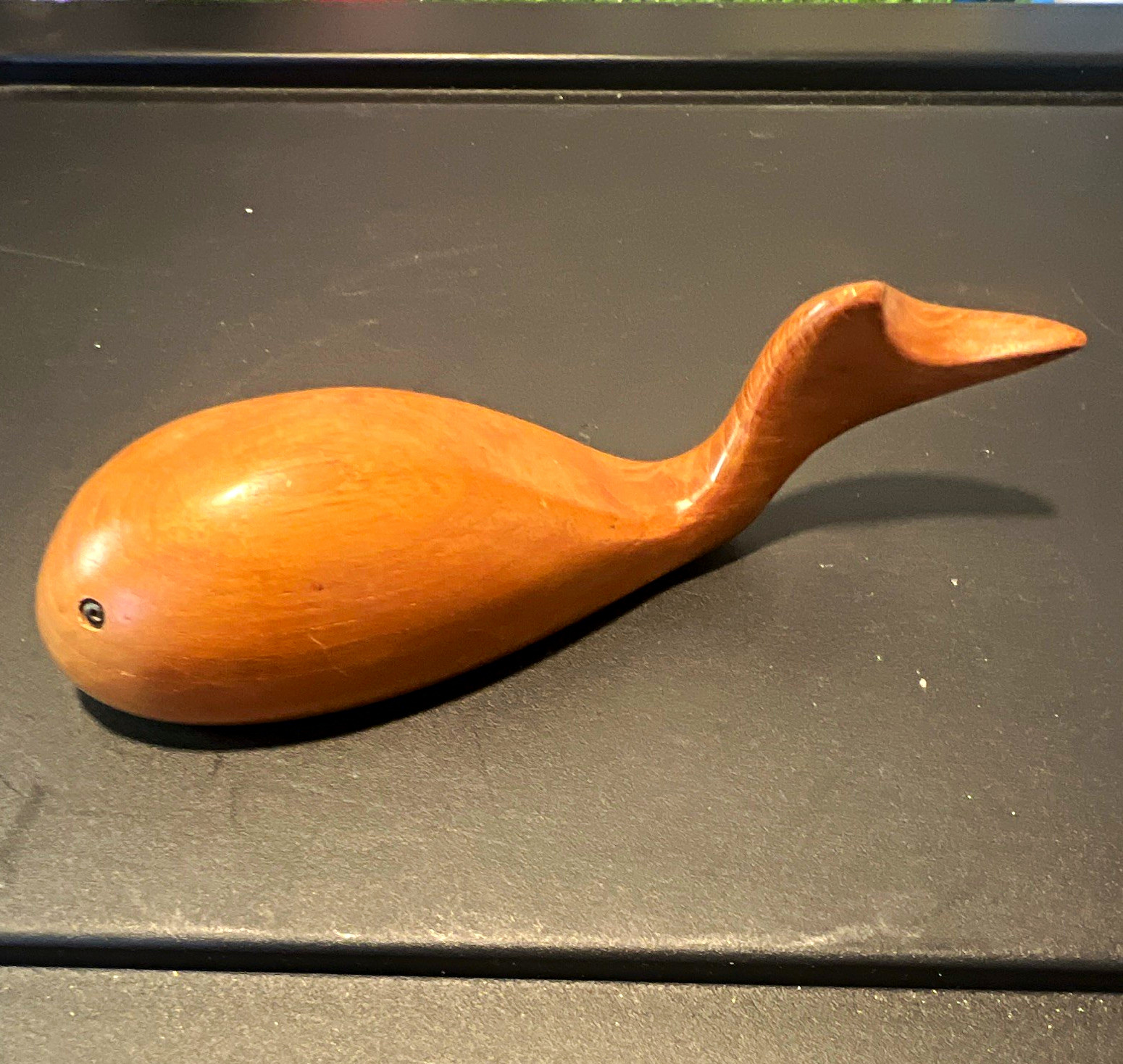 Kabil Hawaii Carved Wooden Whale Figurine with Label