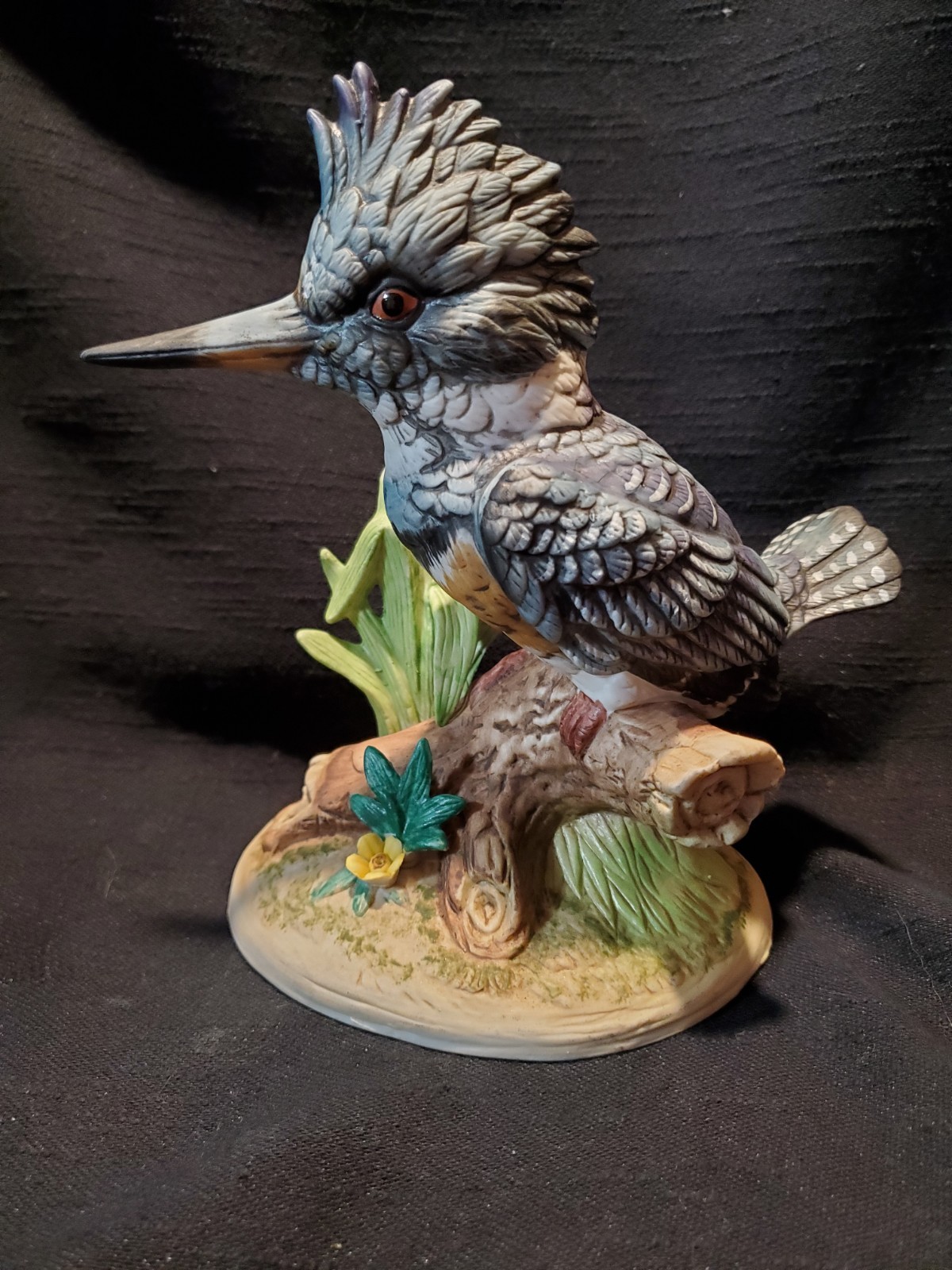 Vintage Royal Crown J Byron Porcelain Belted Kingfisher Figurine Life Size 1984 Vintage Royal Crown J Byron Porcelain Belted Kingfisher Figurine Life Size 1984