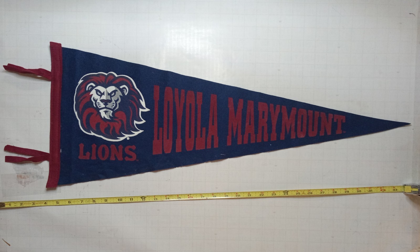 Vintage All Felt Loyola Marymount Pennant 30” Collegiate Pacific Made in USA Vintage All Felt Loyola Marymount Pennant 30” Collegiate Pacific Made in USA