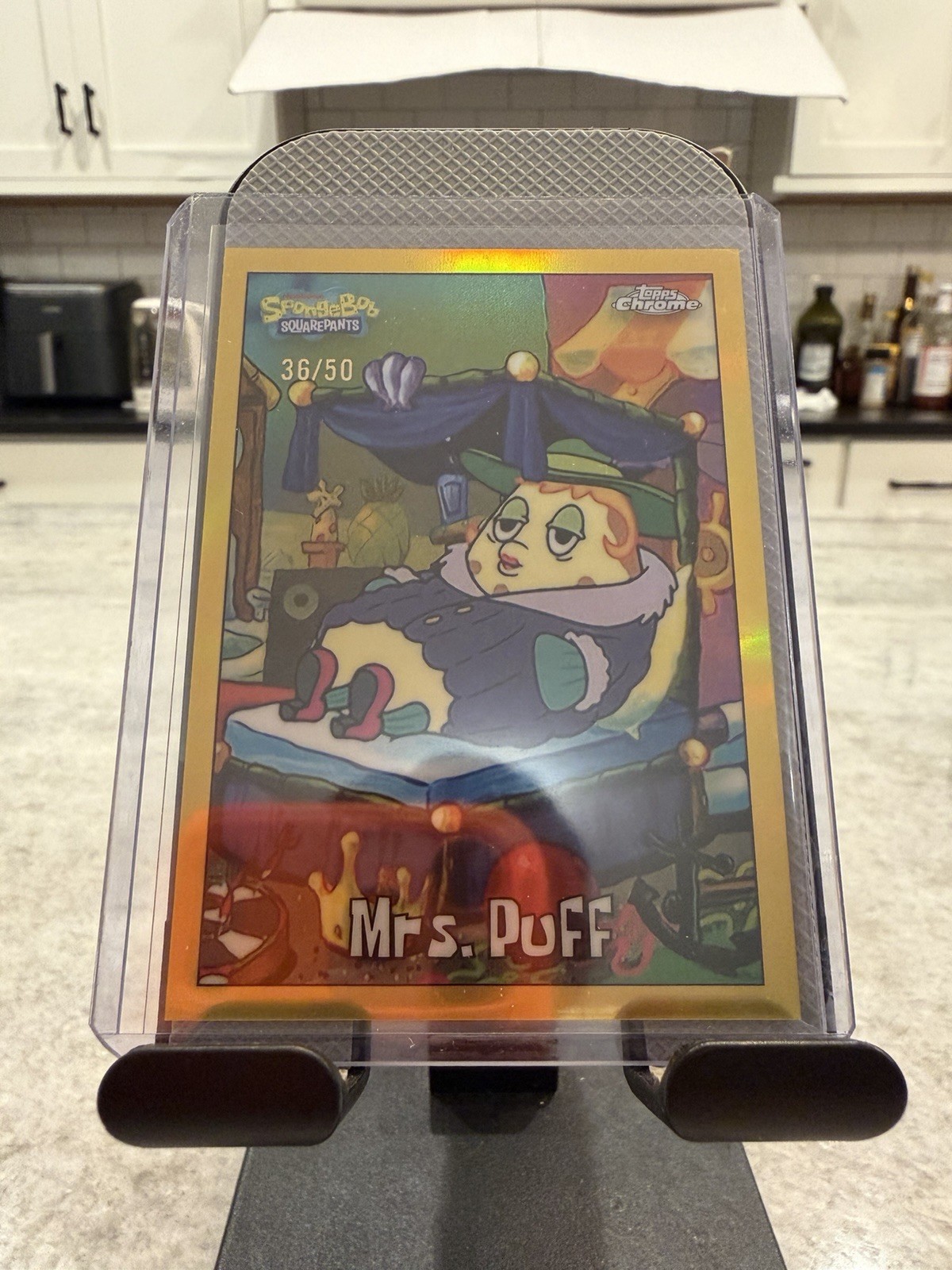 2025 Topps Chrome SpongeBob Squarepants Mrs. Puff TRUE GOLD Refractor #/50