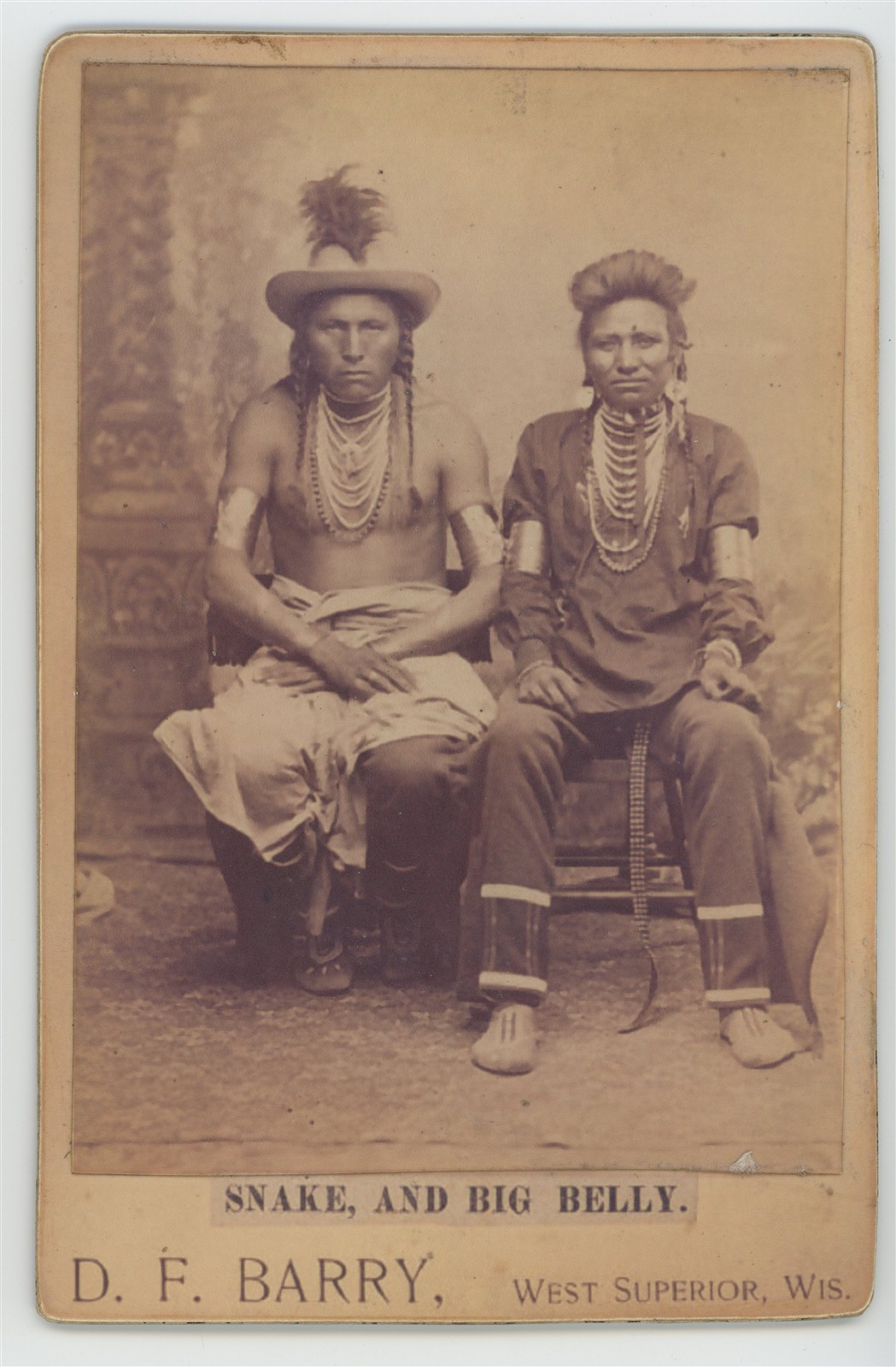 Native American Crow Indian Snake & Big Belly D.F. Barry Cabinet Card Photo Native American Crow Indian Snake & Big Belly D.F. Barry Cabinet Card Photo
