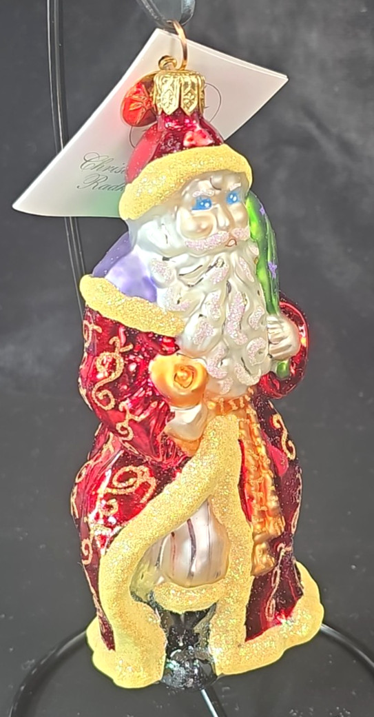 Vtg 2000 Christopher Radko Ol' Blue Eyes Santa Glass Ornament 6-Inch 00-027-QVC Vtg 2000 Christopher Radko Ol' Blue Eyes Santa Glass Ornament 6-Inch 00-027-QVC