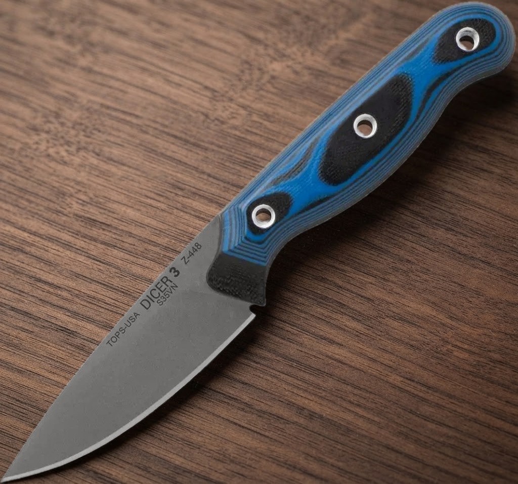 TOPS Dicer Paring Fixed Knife 3.25" S35VN Steel Full Tang Blade G-10 Handle TOPS Dicer Paring Fixed Knife 3.25" S35VN Steel Full Tang Blade G-10 Handle