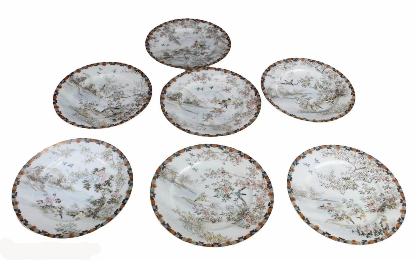 A Group of Seven Chinese Porcelain Plates A Group of Seven Chinese Porcelain Plates