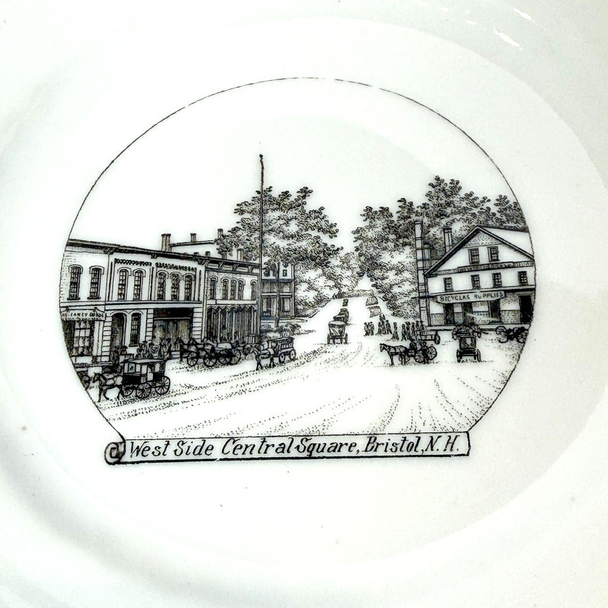 BRISTOL Central Square NH NEW HAMPSHIRE Souvenir China TRINKET DISH PLATE BRISTOL Central Square NH NEW HAMPSHIRE Souvenir China TRINKET DISH PLATE
