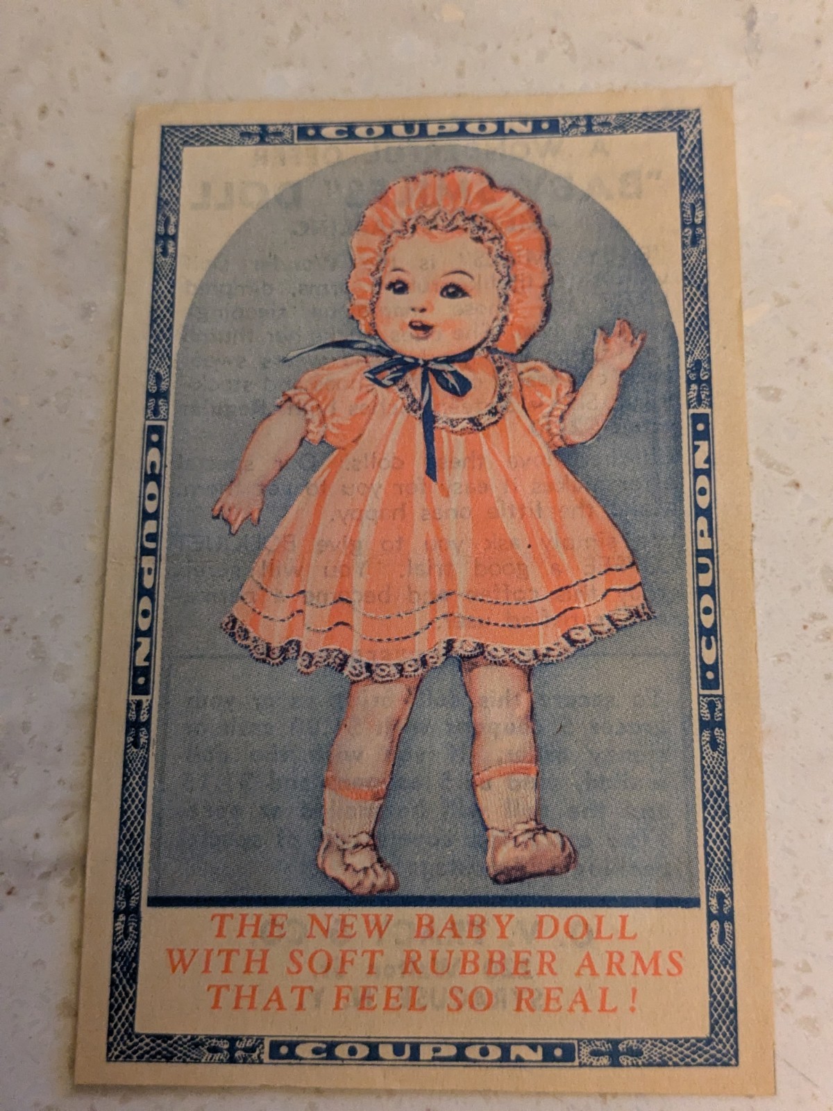 *RARE* VICTORIAN TRADE CARD 'BABY SMILES" DOLL O.V. TRACY & CO. SYRACUSE NY