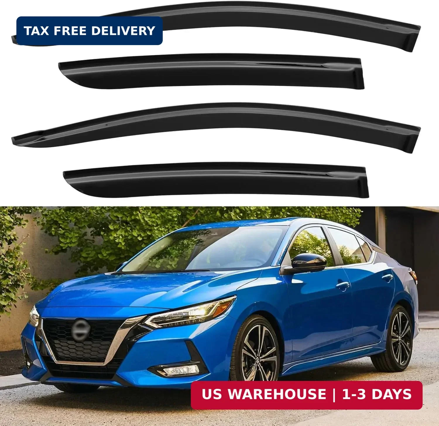 Window Visors Rain Guards for 2020-2025 Nissan Sentra, Out-Channel Window Vent W
