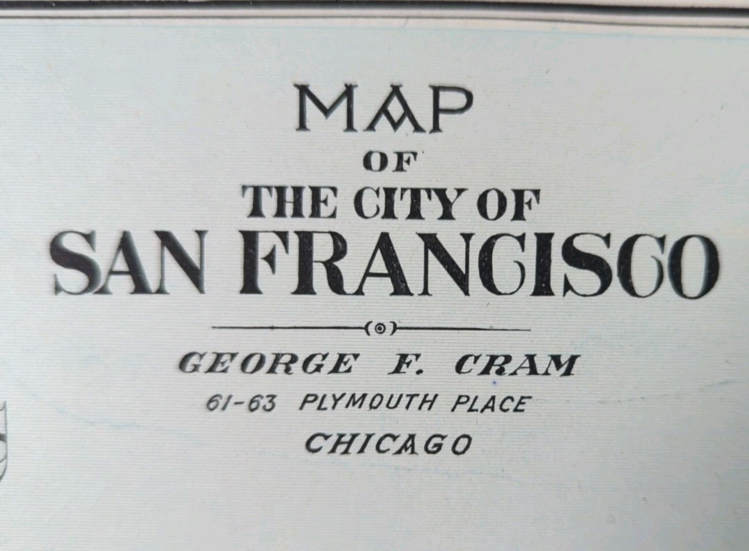 Vintage 1904 SAN FRANCISCO CA Map 22"x14" Old Antique Original CHINATOWN Vintage 1904 SAN FRANCISCO CA Map 22"x14" Old Antique Original CHINATOWN