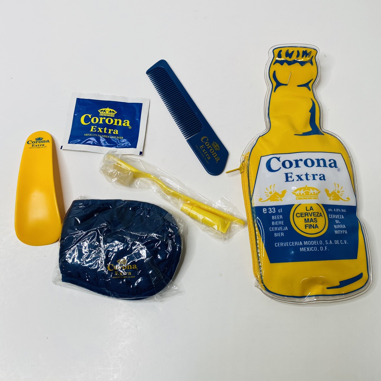Corona Extra Beer promo travel kit Swim Toothbrush Shoe Horn Comb NOS Vtg Unused Corona Extra Beer promo travel kit Swim Toothbrush Shoe Horn Comb NOS Vtg Unused