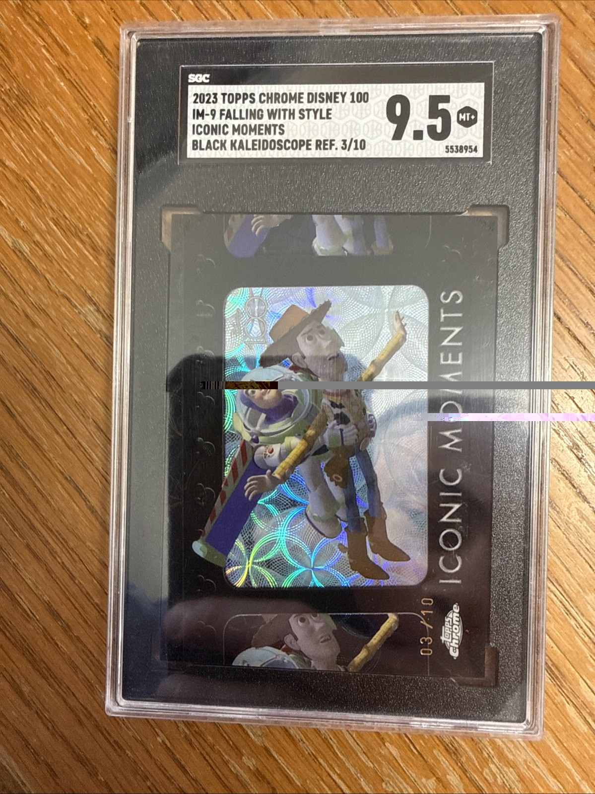 2023 Topps Chrome Disney Iconic Moments TOY STORY #IM-9 BLACK REF /10 SGC 9.5
