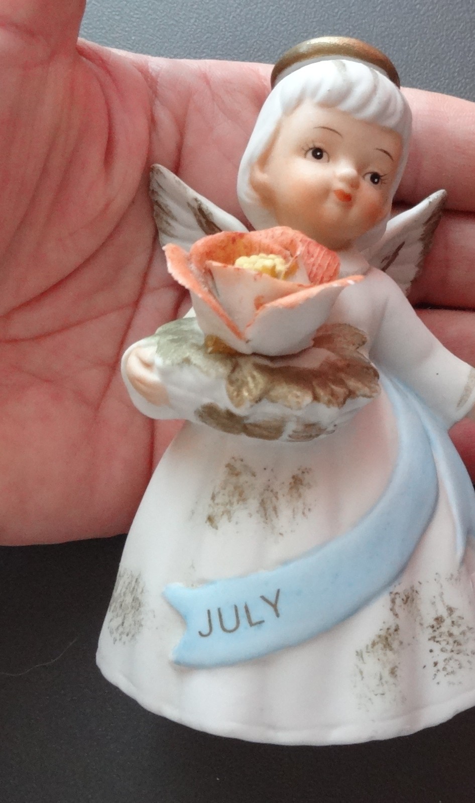 Vtg 1988 w Sticker Lefton July Birthday Angel Girl Porcelan Ceramic Figurine 4" Vtg 1988 w Sticker Lefton July Birthday Angel Girl Porcelan Ceramic Figurine 4"