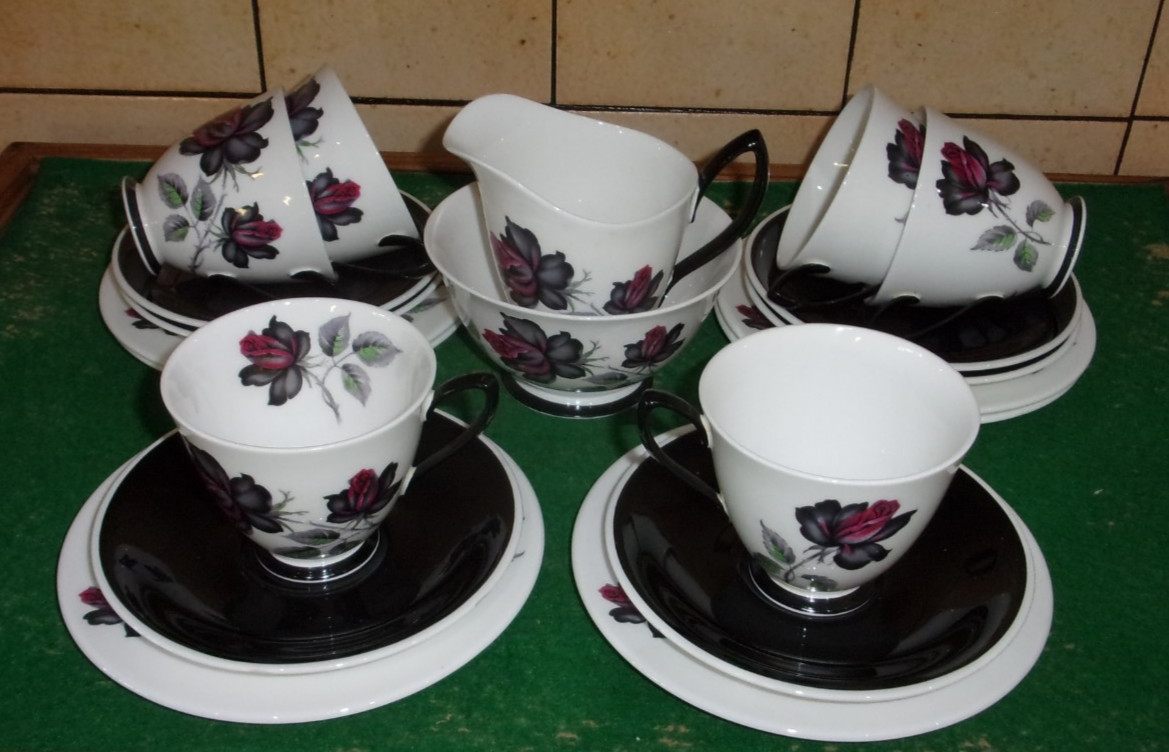 ROYAL  ALBERT MASQUERADE 20 PIECE BONE CHINA TEA SET  1ST