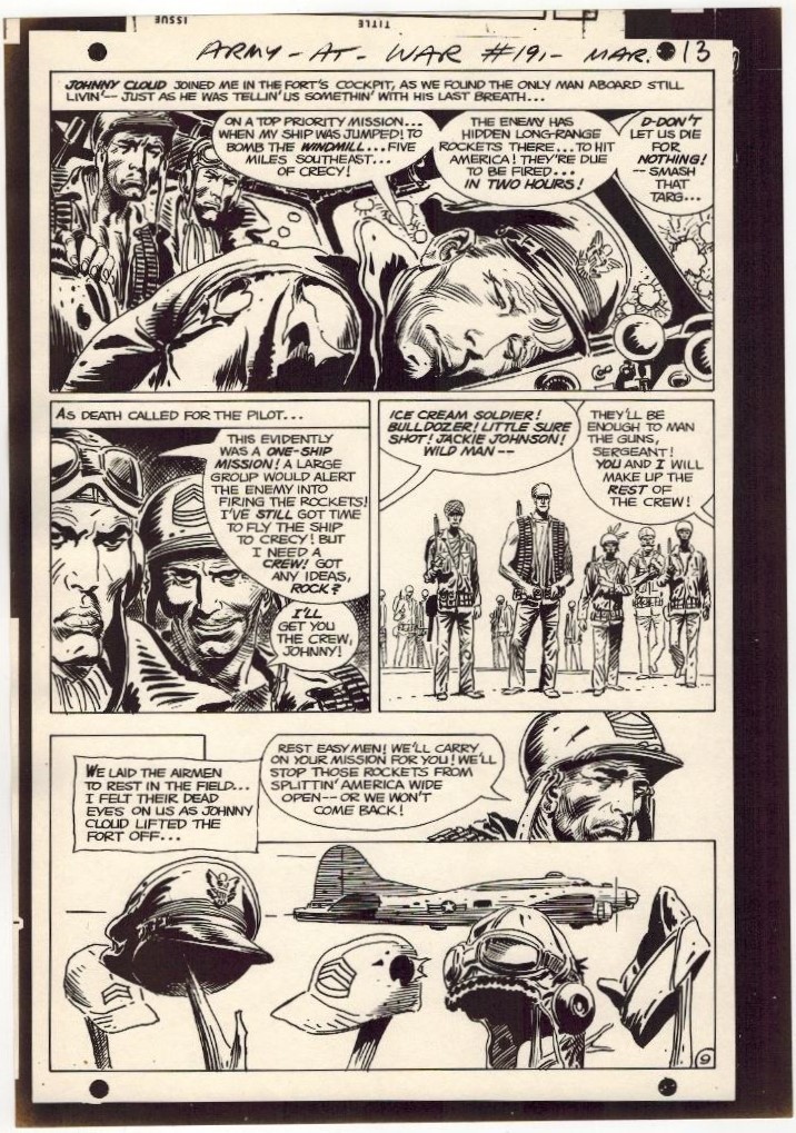 1968 JOE KUBERT OUR ARMY AT WAR #191 SGT ROCK ORIGINAL PRODUCTION ART COMIC PAGE 1968 JOE KUBERT OUR ARMY AT WAR #191 SGT ROCK ORIGINAL PRODUCTION ART COMIC PAGE