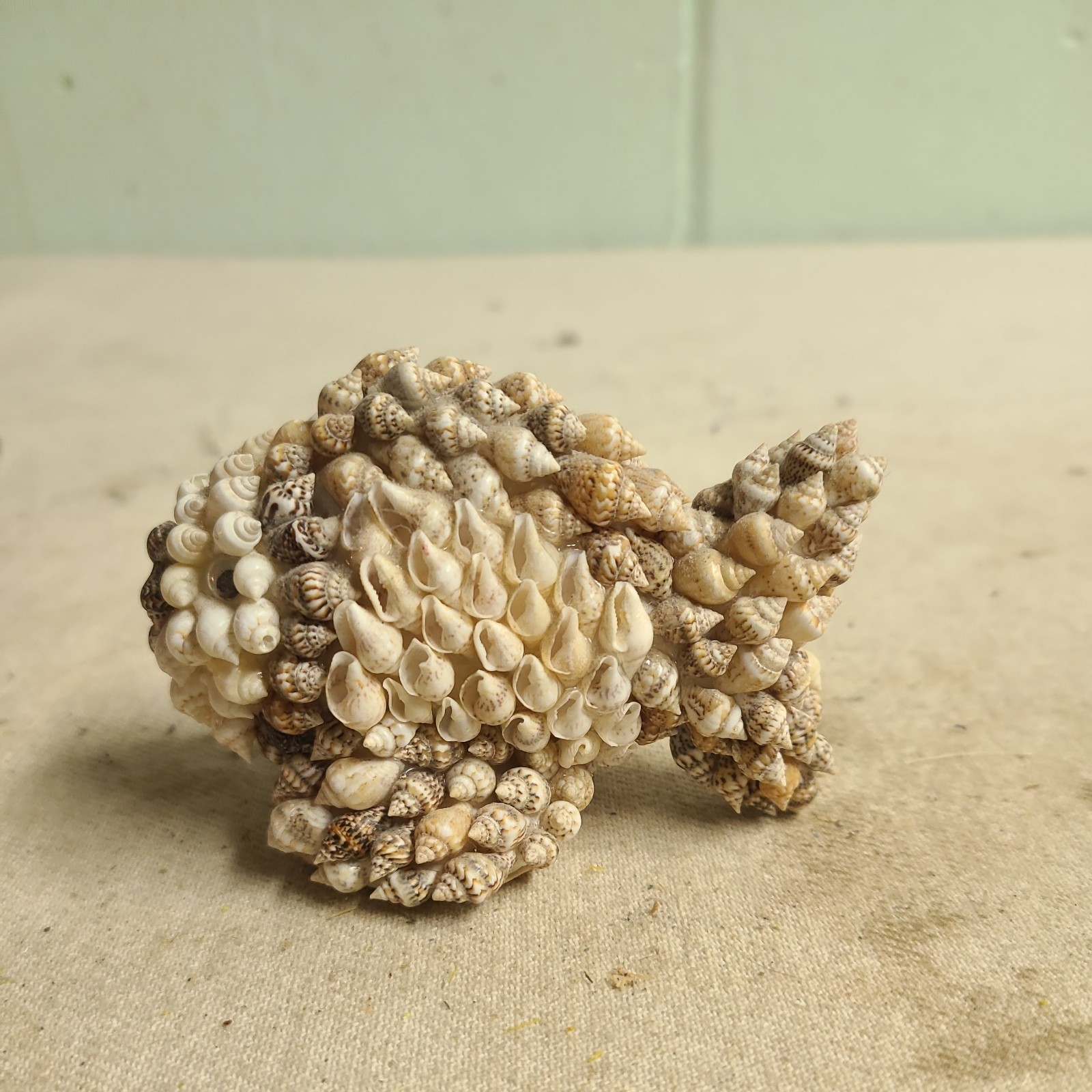 Vintage Sea Shell Fish art  - 3.50" x 2.75" x 2"