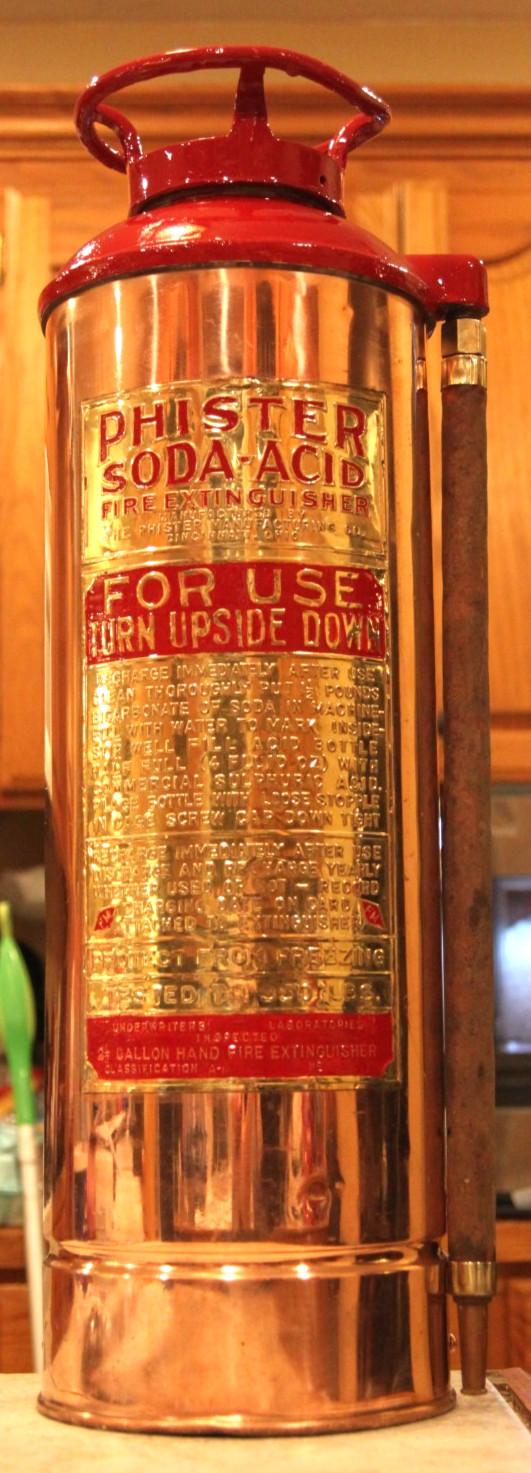 Antique Vintage "PHISTER SODA-ACID" Copper Brass Fire Extinguisher-Polished Antique Vintage "PHISTER SODA-ACID" Copper Brass Fire Extinguisher-Polished