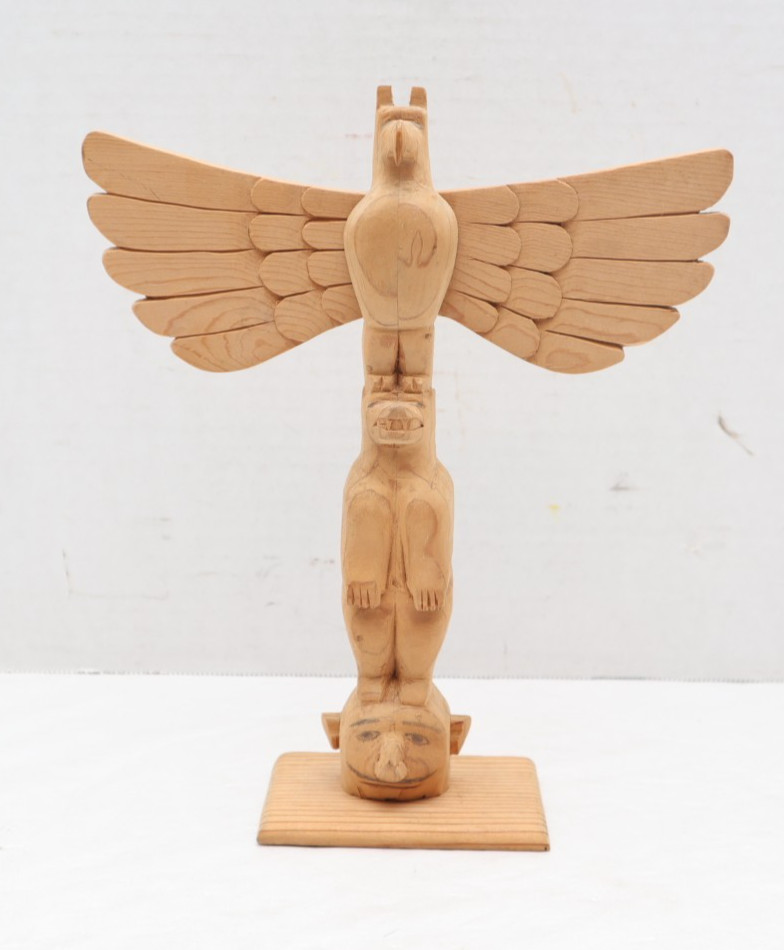 VTG Henry Calling Last Carved Signed 10" Thunderbird Totem Pole Northwest Coast VTG Henry Calling Last Carved Signed 10" Thunderbird Totem Pole Northwest Coast