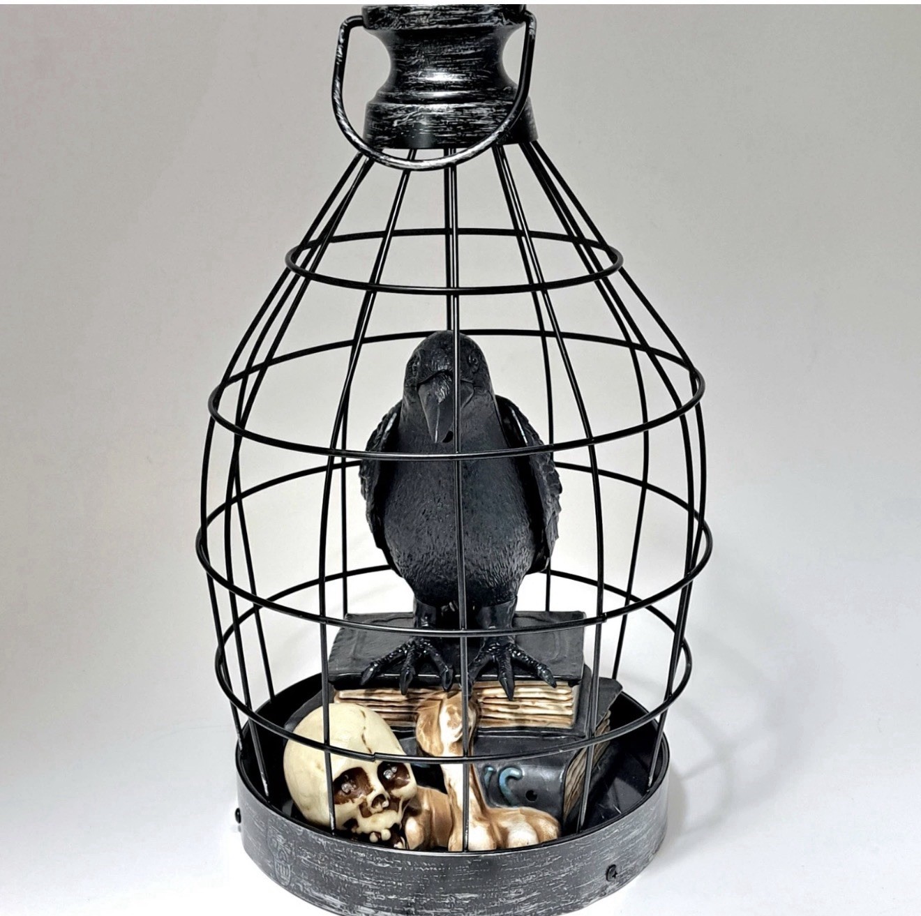 Halloween Gemmy LED Animated Raven Crow Cage Skull Haunted House Decoration NEW Halloween Gemmy LED Animated Raven Crow Cage Skull Haunted House Decoration NEW