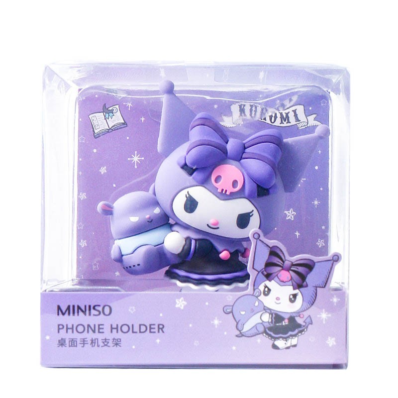 MINISO Kuromi Birthday Party Series Figure Phone Holder Desktop Stand Kawaii