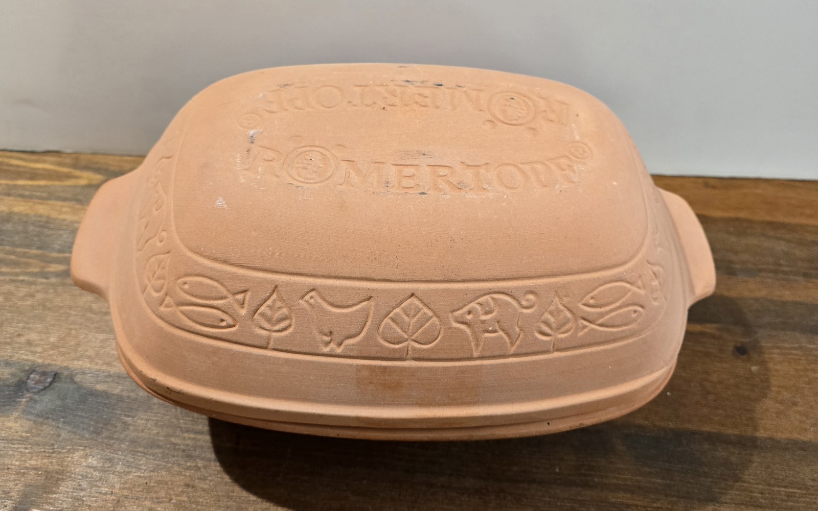 Vintage Romertopf 110 Terracotta 12"×8"×6" Clay Baker Roaster -Used