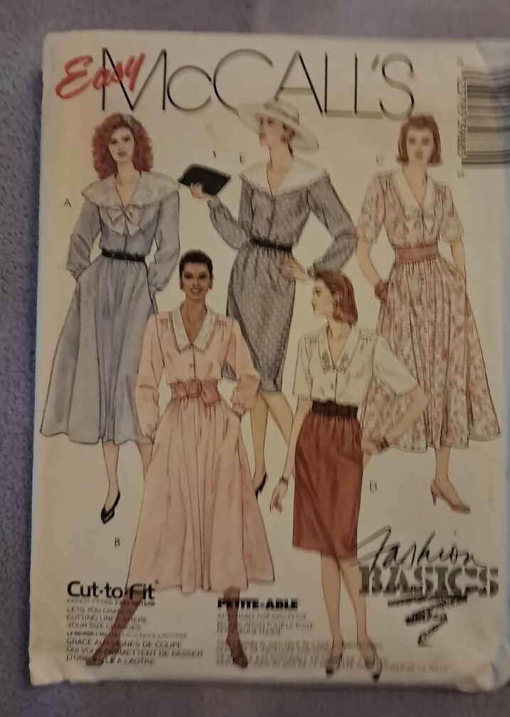 McCall's Easy Fashion Basics 3988 Sz 8-12 Women's Dress Skirt Vtg 1988 Cut & Com McCall's Easy Fashion Basics 3988 Sz 8-12 Women's Dress Skirt Vtg 1988 Cut & Com