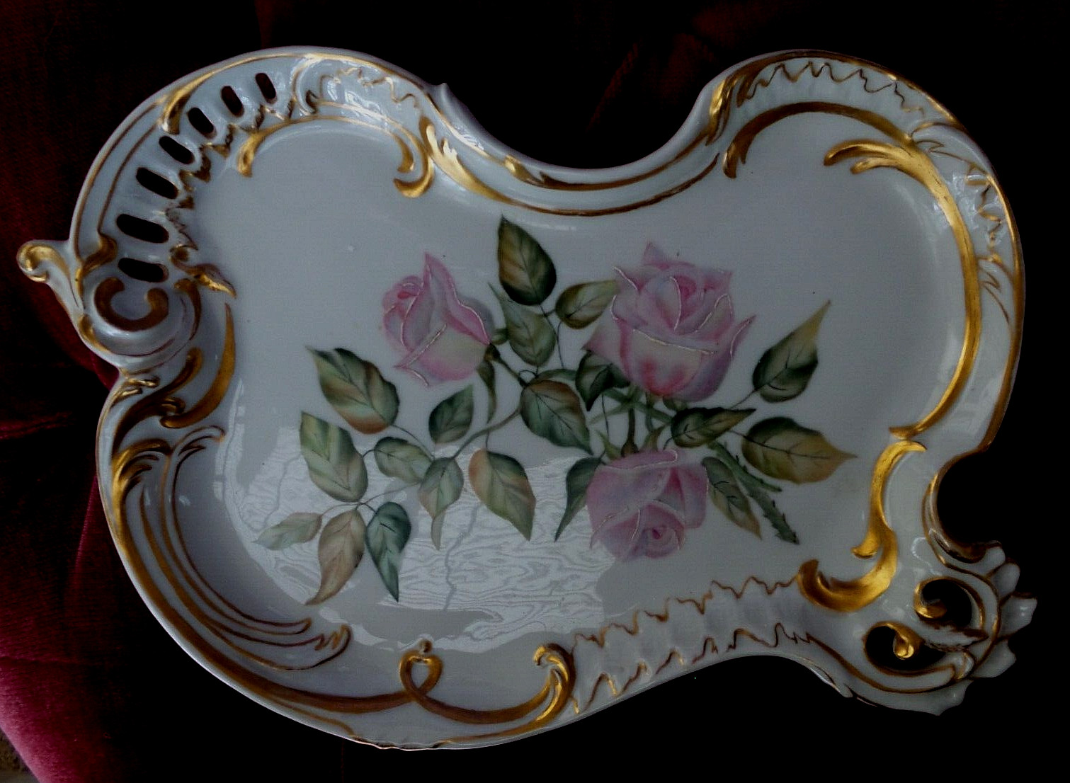 Antique porcelain hand painted roses T&V Limoges Signed 1898 Antique porcelain hand painted roses T&V Limoges Signed 1898