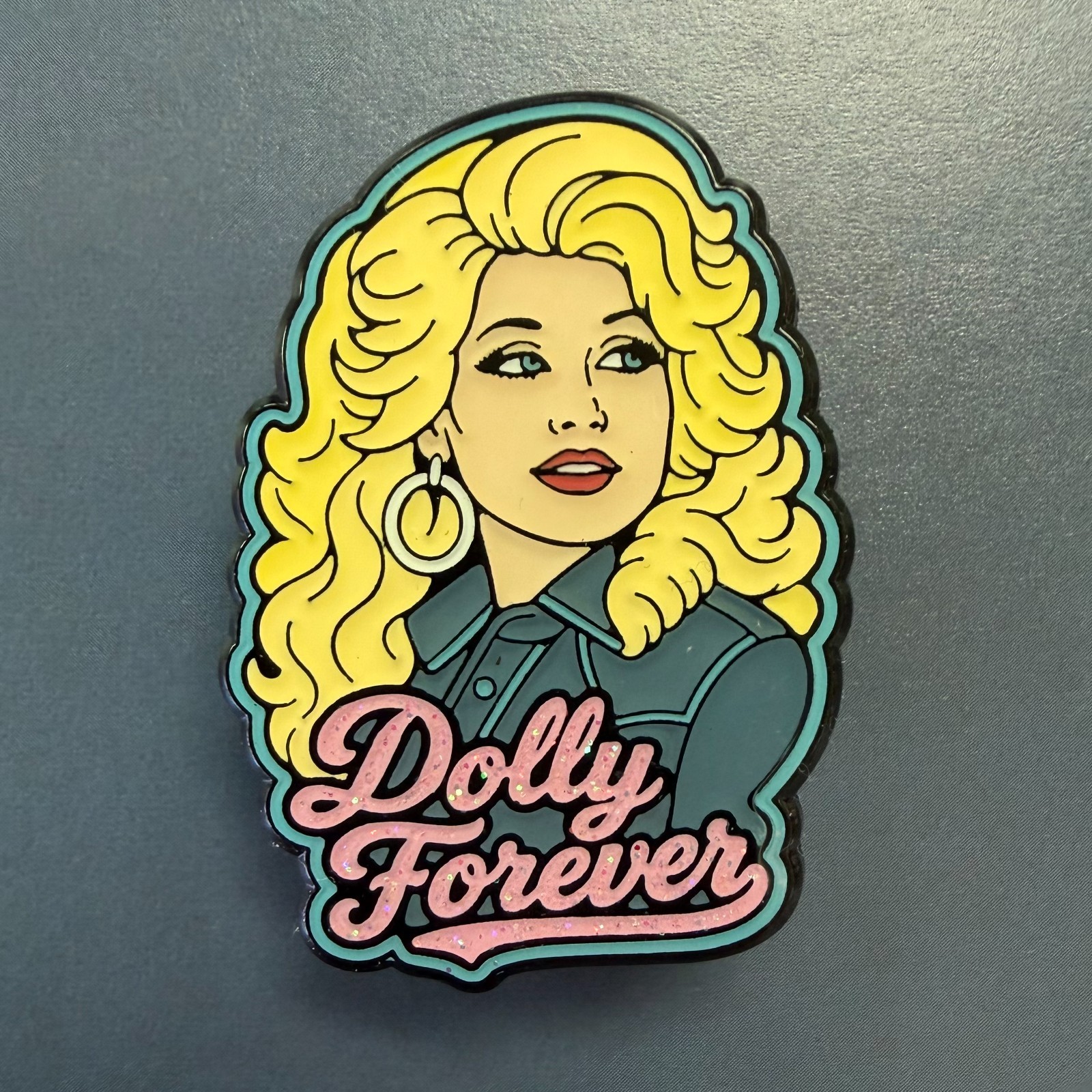 Dolly Parton Enamel Pin – Dolly Forever Glitter Country Music Pin Dolly Parton Enamel Pin – Dolly Forever Glitter Country Music Pin