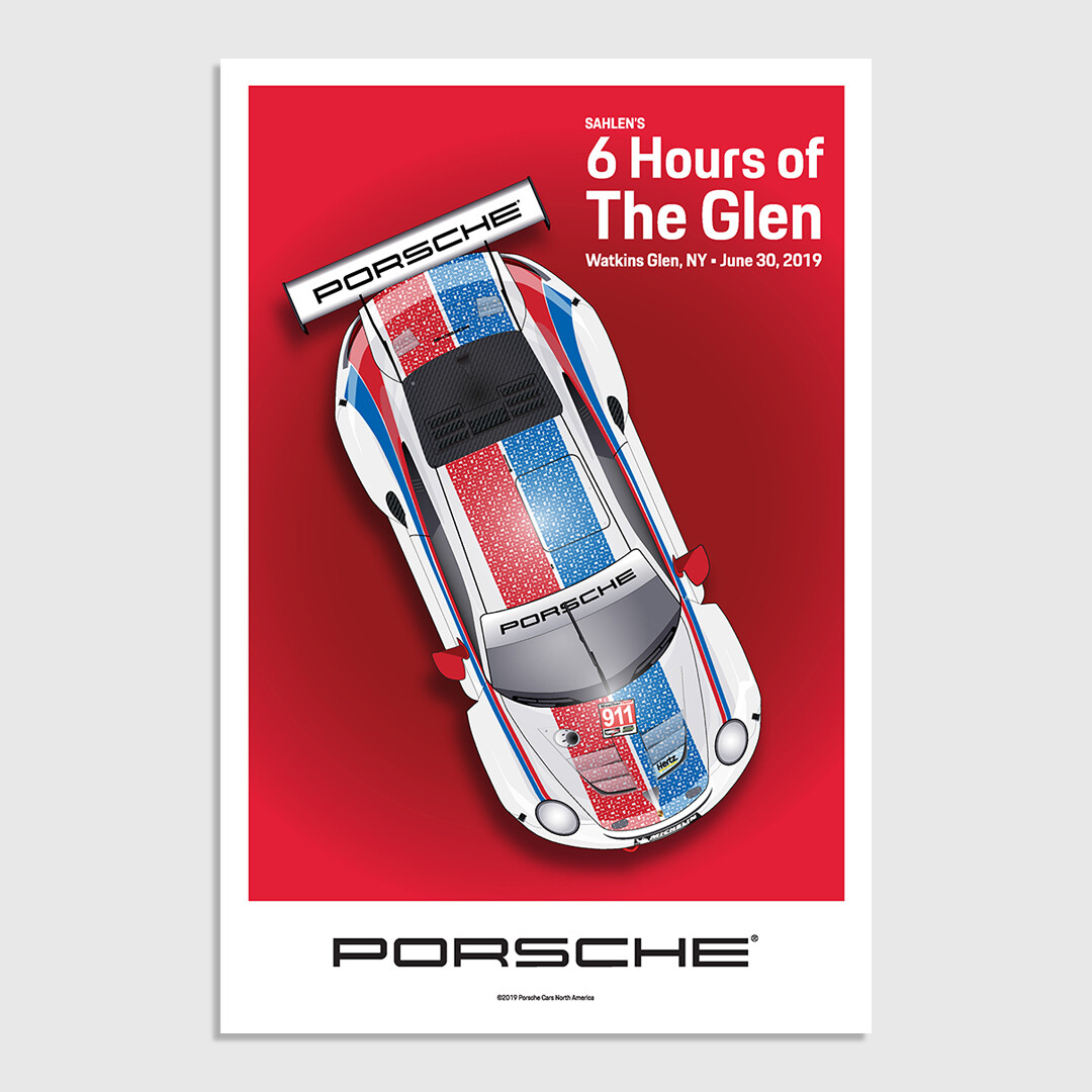 PORSCHE IMSA 6 HOURS OF THE GLEN 2019 RACE POSTER 12" x 18" NOT PAPER PORSCHE IMSA 6 HOURS OF THE GLEN 2019 RACE POSTER 12" x 18" NOT PAPER