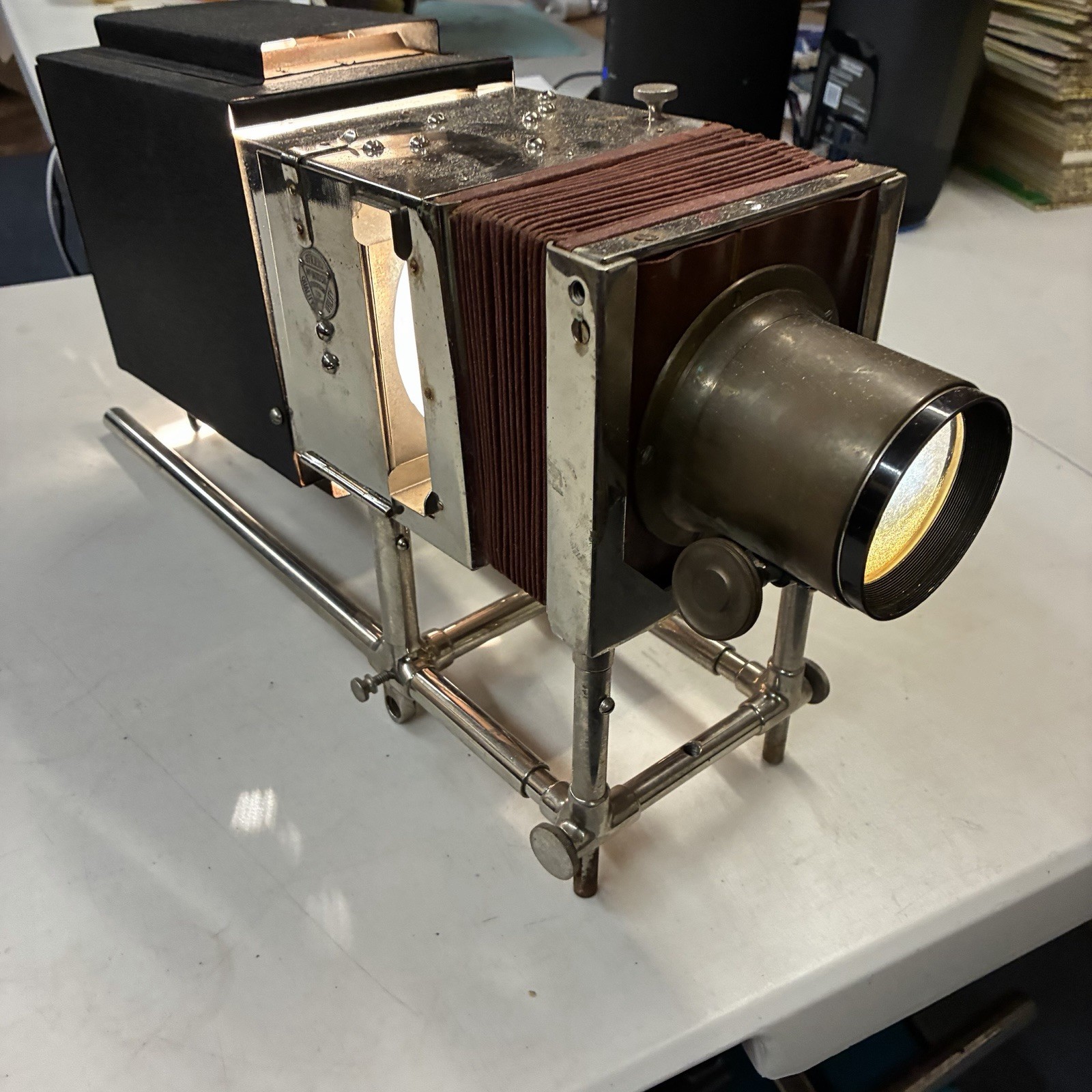 Antique Mcintosh Stereopticon Magic Lantern Projector Working Optical Glass Bulb