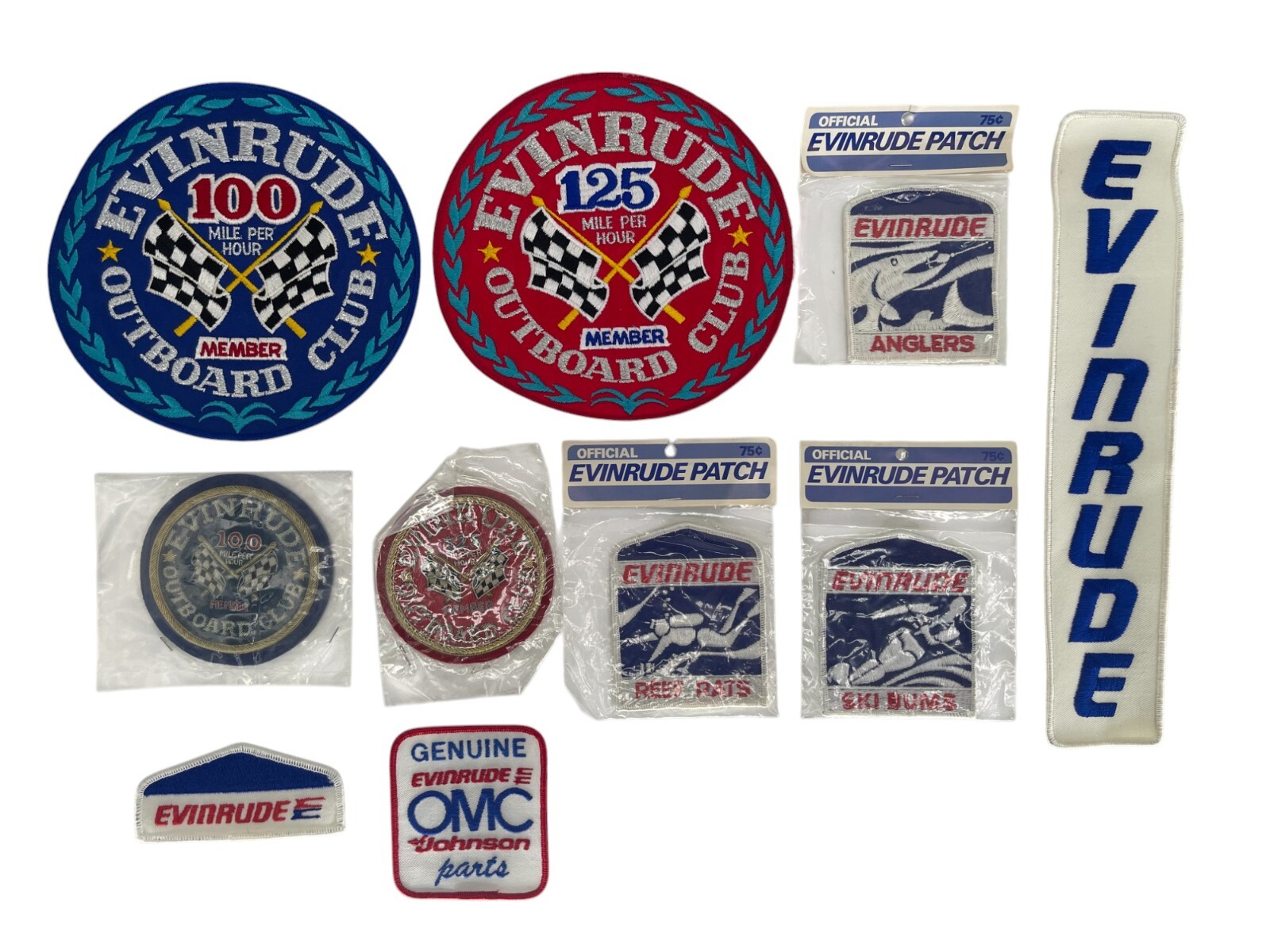 Lot of 10 Evenrude patches boat outboard club motor #4 Lot of 10 Evenrude patches boat outboard club motor #4