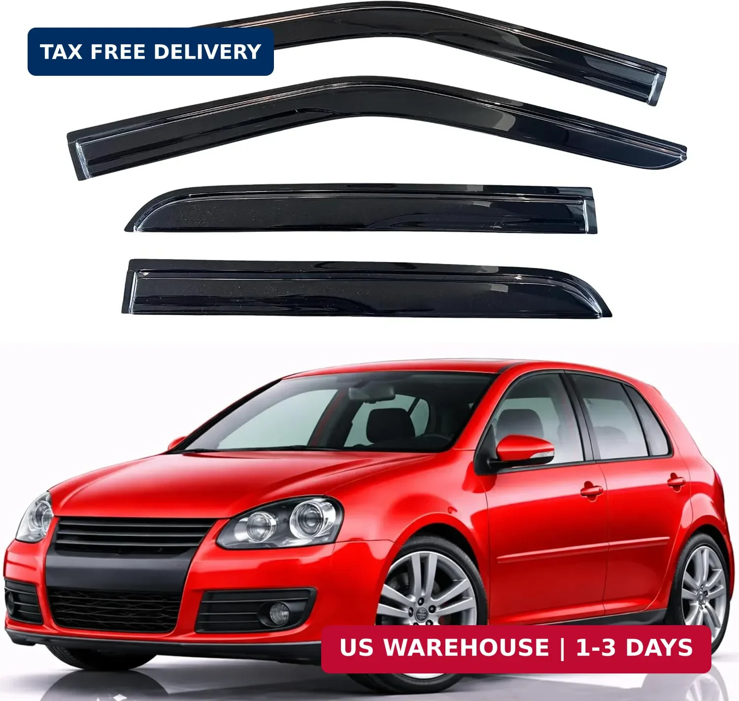 Rain Guards Fit for 2004-2009 Volkswagen Golf, Out-Channel Window Visors Ven Rain Guards Fit for 2004-2009 Volkswagen Golf, Out-Channel Window Visors Ven