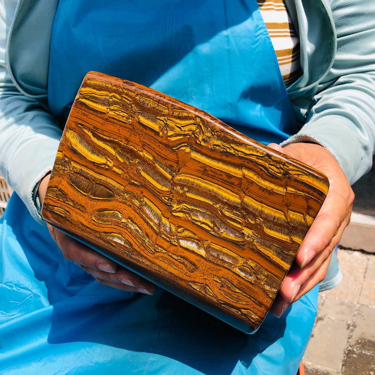 14.87LB Large Natural Tiger Eye Quartz Crystal Polished Healing Sample 5594 14.87LB Large Natural Tiger Eye Quartz Crystal Polished Healing Sample 5594