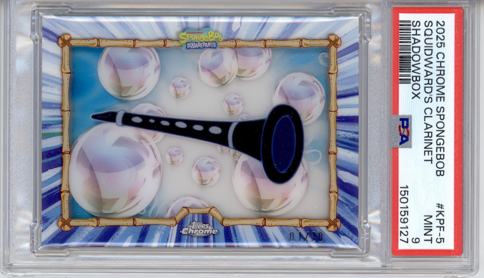 2025 TOPPS CHROME SPONGEBOB SHADOWBOX - SQUIDWARDS CLARINET - PSA 9 2025 TOPPS CHROME SPONGEBOB SHADOWBOX - SQUIDWARDS CLARINET - PSA 9