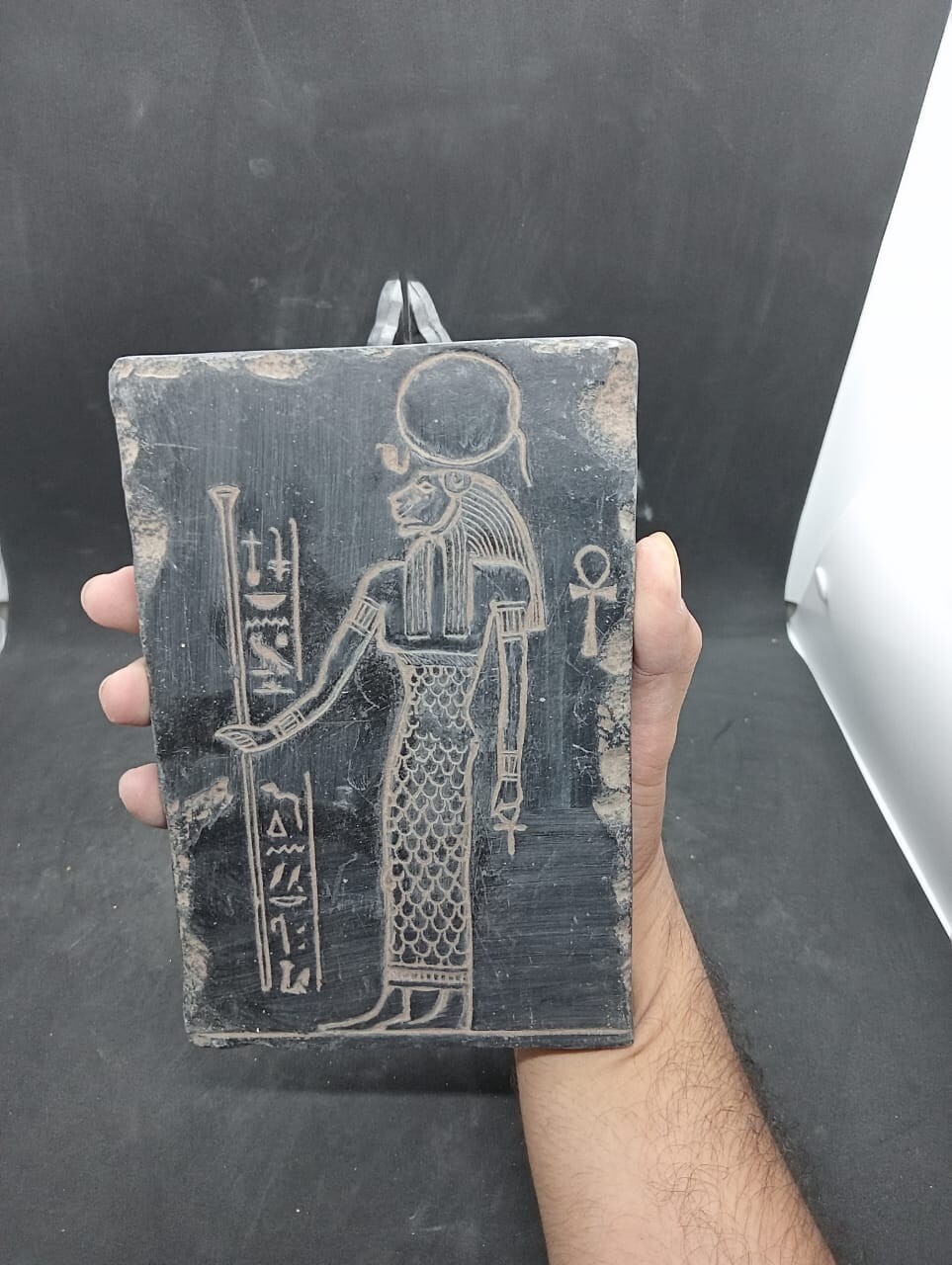 Rare Ancient Egyptian Antiquities Board of Goddess Sekhmet Pharaonic Egyptian BC Rare Ancient Egyptian Antiquities Board of Goddess Sekhmet Pharaonic Egyptian BC