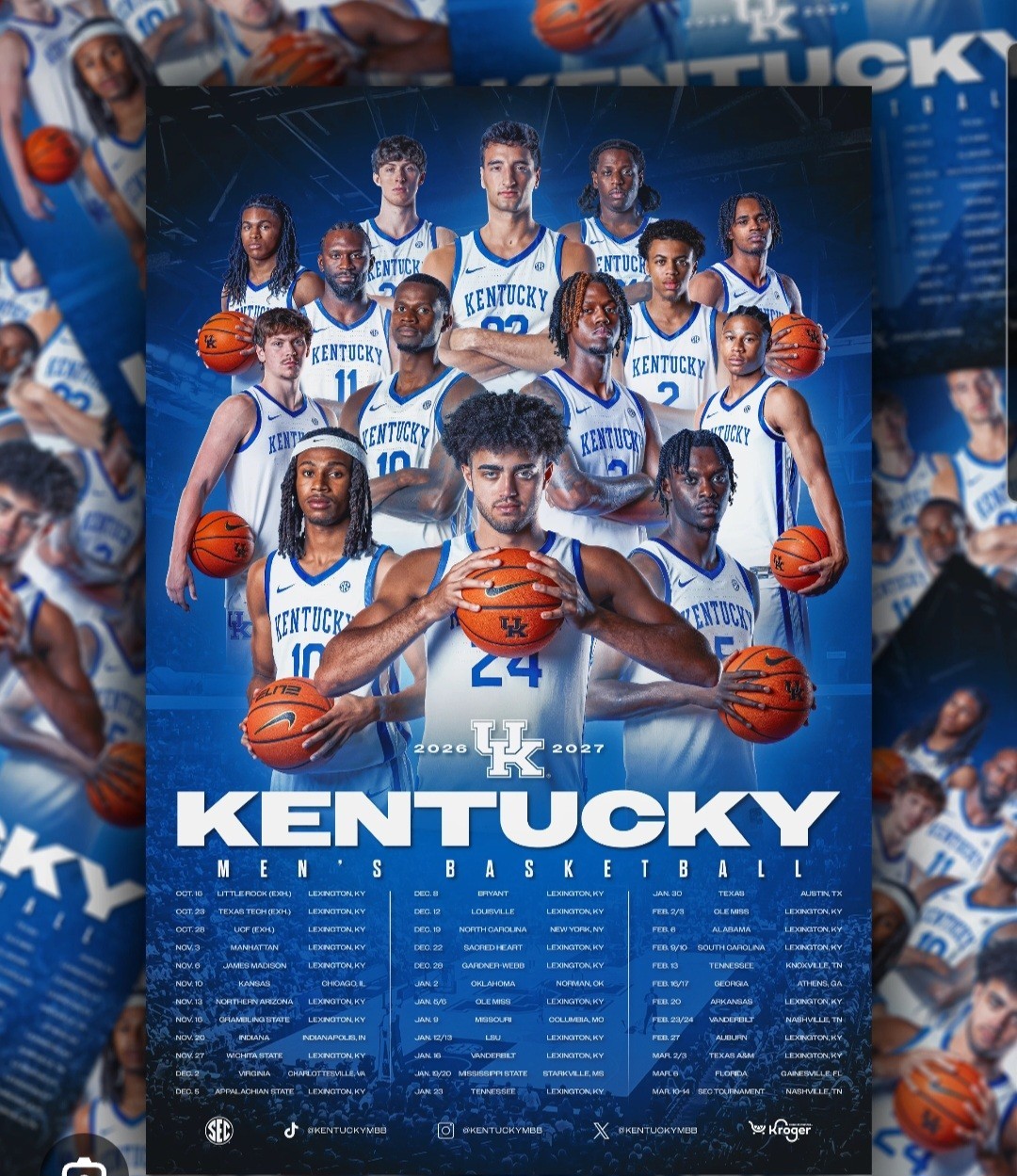 University of Kentucky Wildcats 2026-27 Men's Basketball Schedule Poster UK #BBN University of Kentucky Wildcats 2026-27 Men's Basketball Schedule Poster UK #BBN