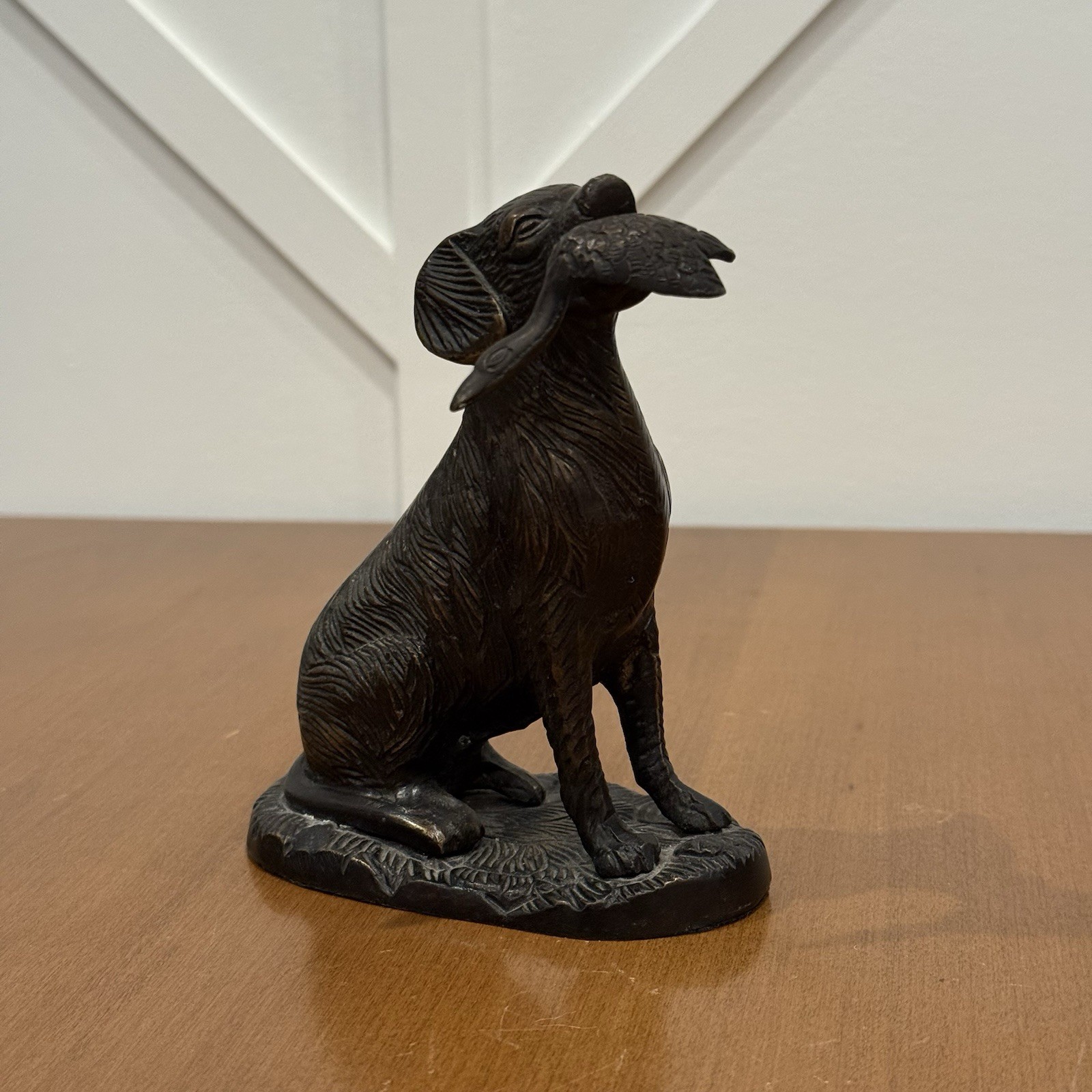 Bronze Brass Retriever Hunting Dog w/ Bird Prey in Mouth Hallmark #8 Bronze Brass Retriever Hunting Dog w/ Bird Prey in Mouth Hallmark #8