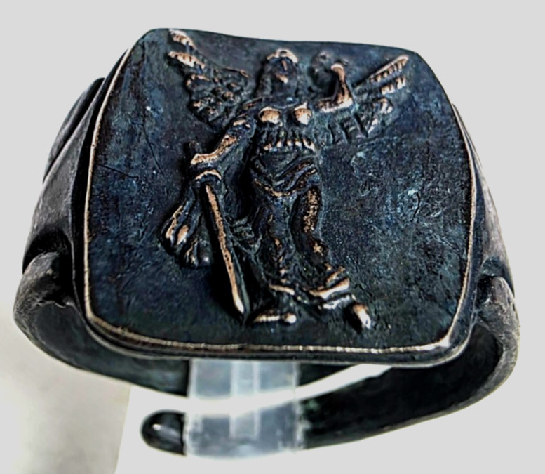 300 BC Ancient Greek Silver Ring Nike goddess victory in battle and contests 300 BC Ancient Greek Silver Ring Nike goddess victory in battle and contests