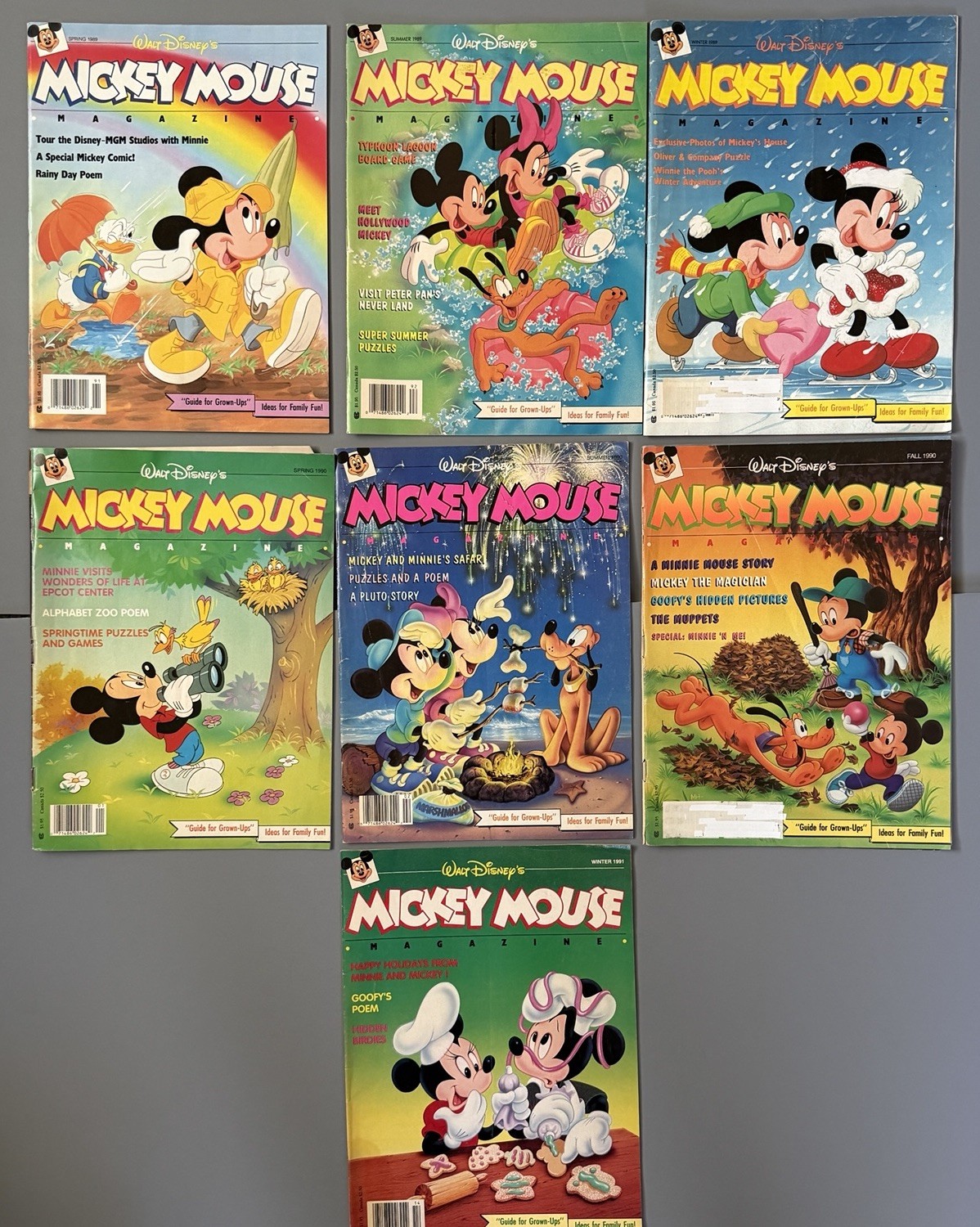 Lot 7 Vintage 1989 1990s Mickey Mouse Magazines Walt Disney Spring Summer Fall Lot 7 Vintage 1989 1990s Mickey Mouse Magazines Walt Disney Spring Summer Fall