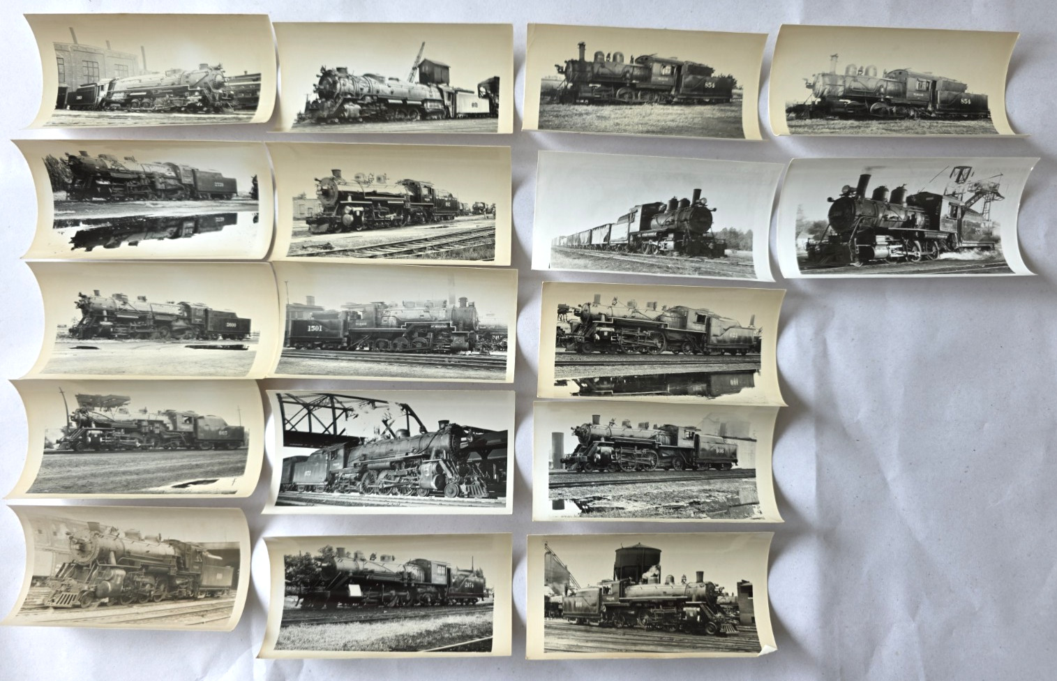 C. 1940s Wabash Railroad Steam Locomotive Snapshot Photo Lot Of 17 C. 1940s Wabash Railroad Steam Locomotive Snapshot Photo Lot Of 17