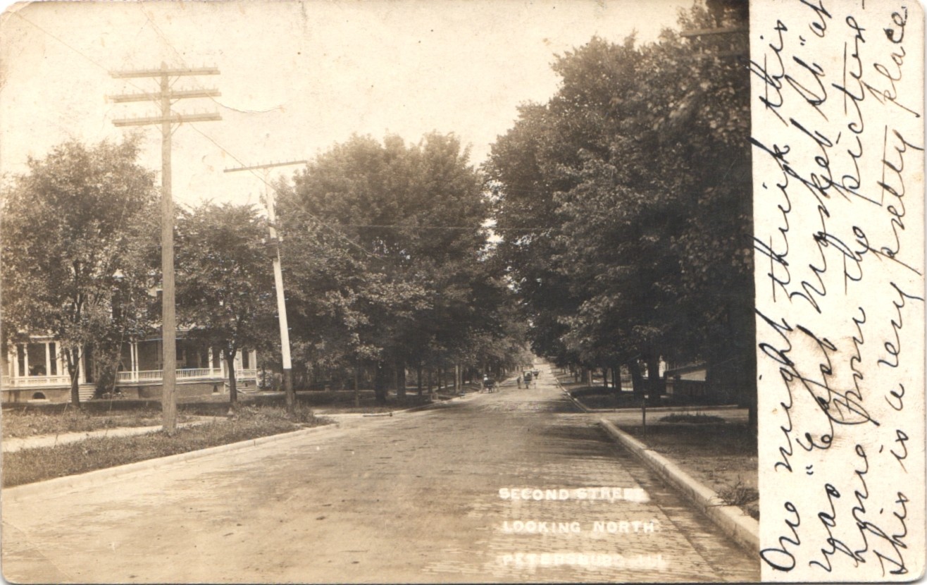 SECOND STREET GOING NORTH petersburg il real photo postcard rppc illinois SECOND STREET GOING NORTH petersburg il real photo postcard rppc illinois