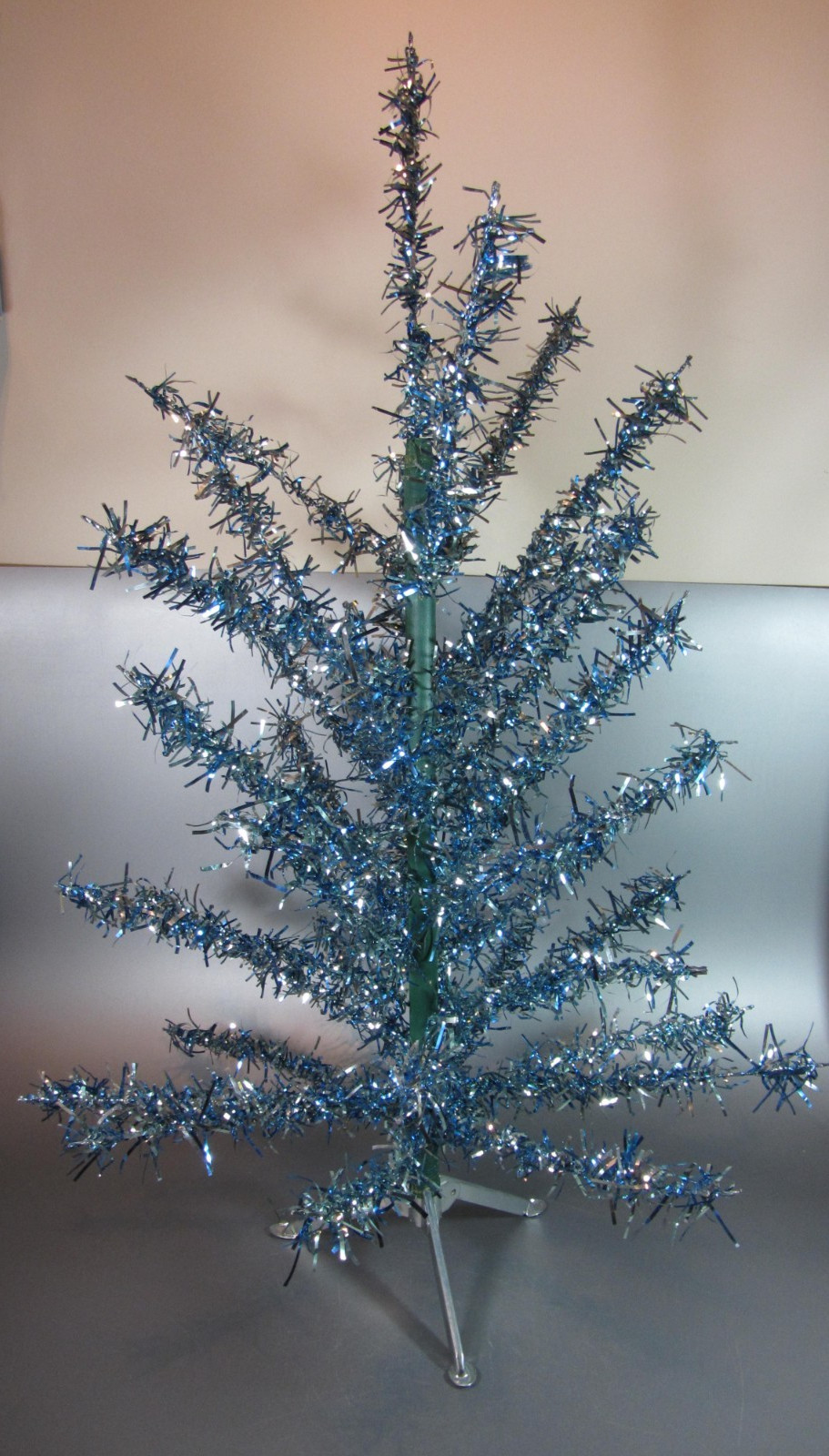 Vintage Astralite Aluminum ( Vinyl ) Christmas Tree 3 ft  Blue / Green w. Box