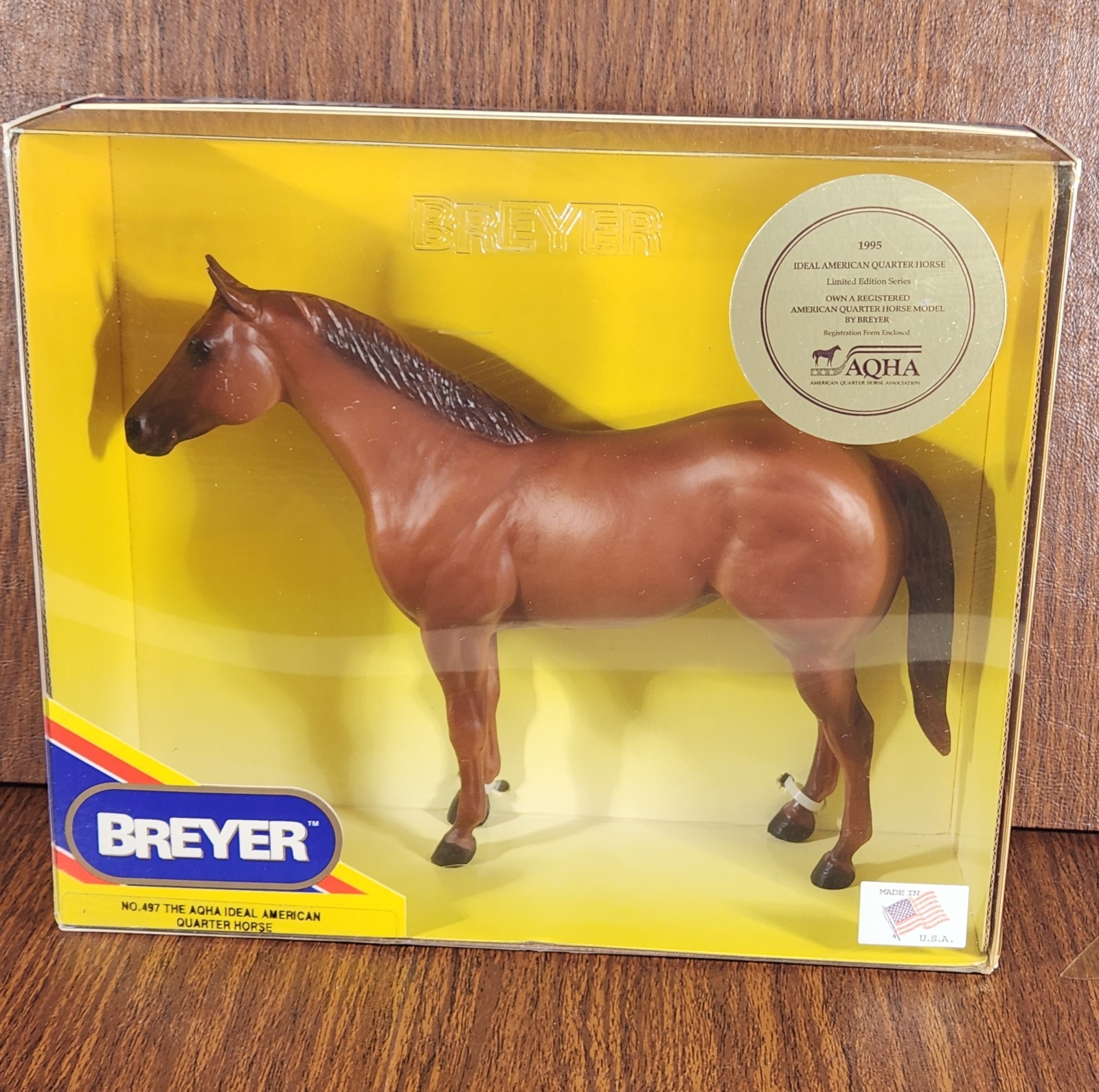 BREYER MODEL No. 497 "THE AQHA IDEAL AMERICAN QUARTER HORSE" 1995 NIB RARE BREYER MODEL No. 497 "THE AQHA IDEAL AMERICAN QUARTER HORSE" 1995 NIB RARE