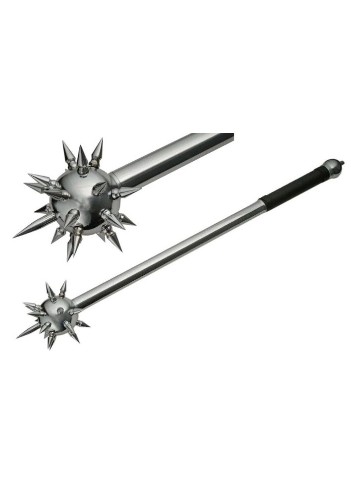 Medieval Spiked Ball Mace Silver Morning Star Chrome 32” XL Middle Ages Club Medieval Spiked Ball Mace Silver Morning Star Chrome 32” XL Middle Ages Club